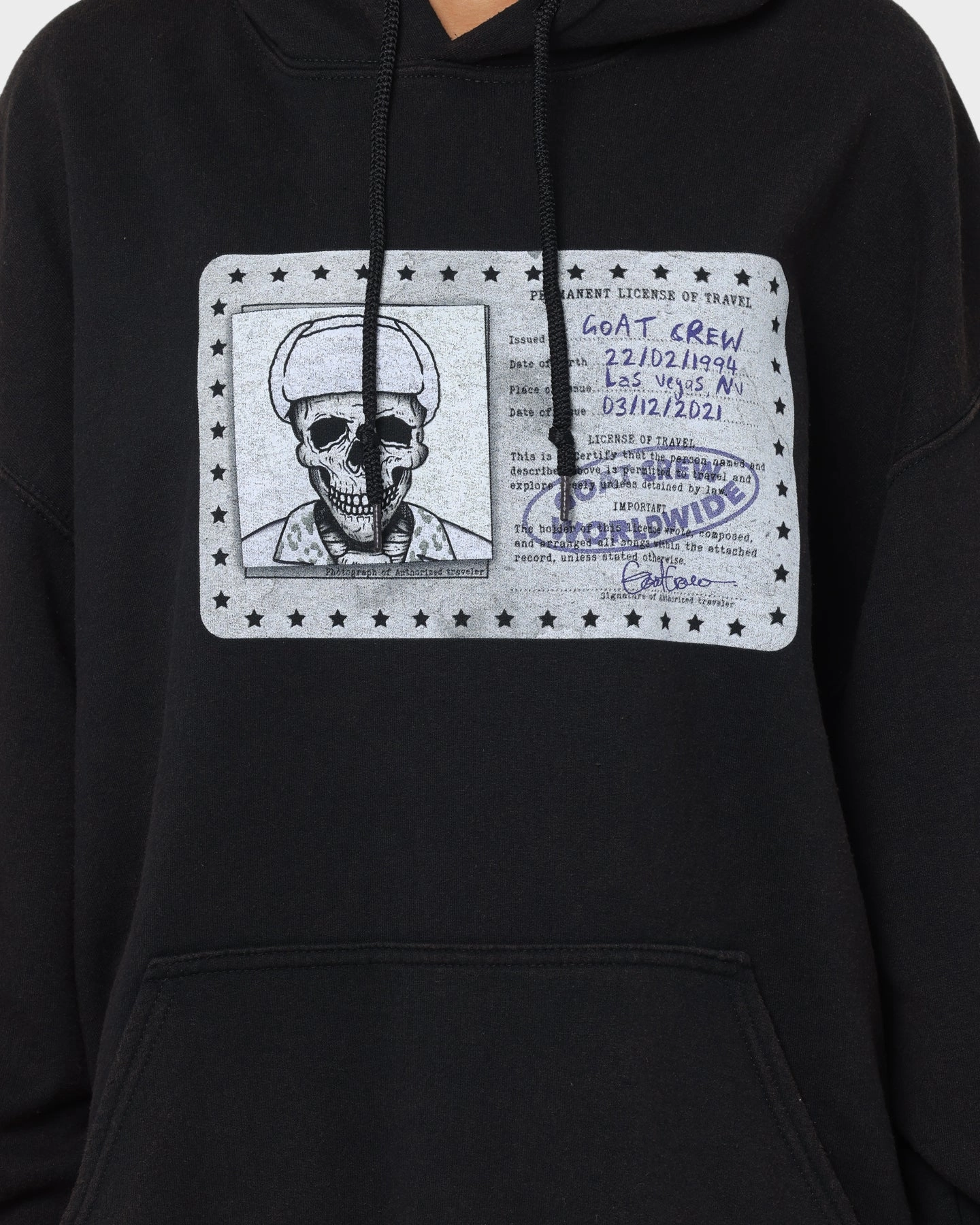 Alternative Goat Crew License Vintage Hoodie Black Wash