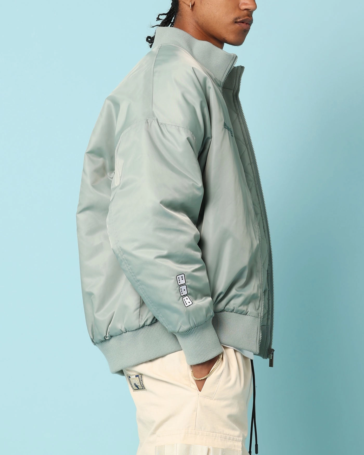 Carr?? Big Cat Bomber Jacket Green Linen