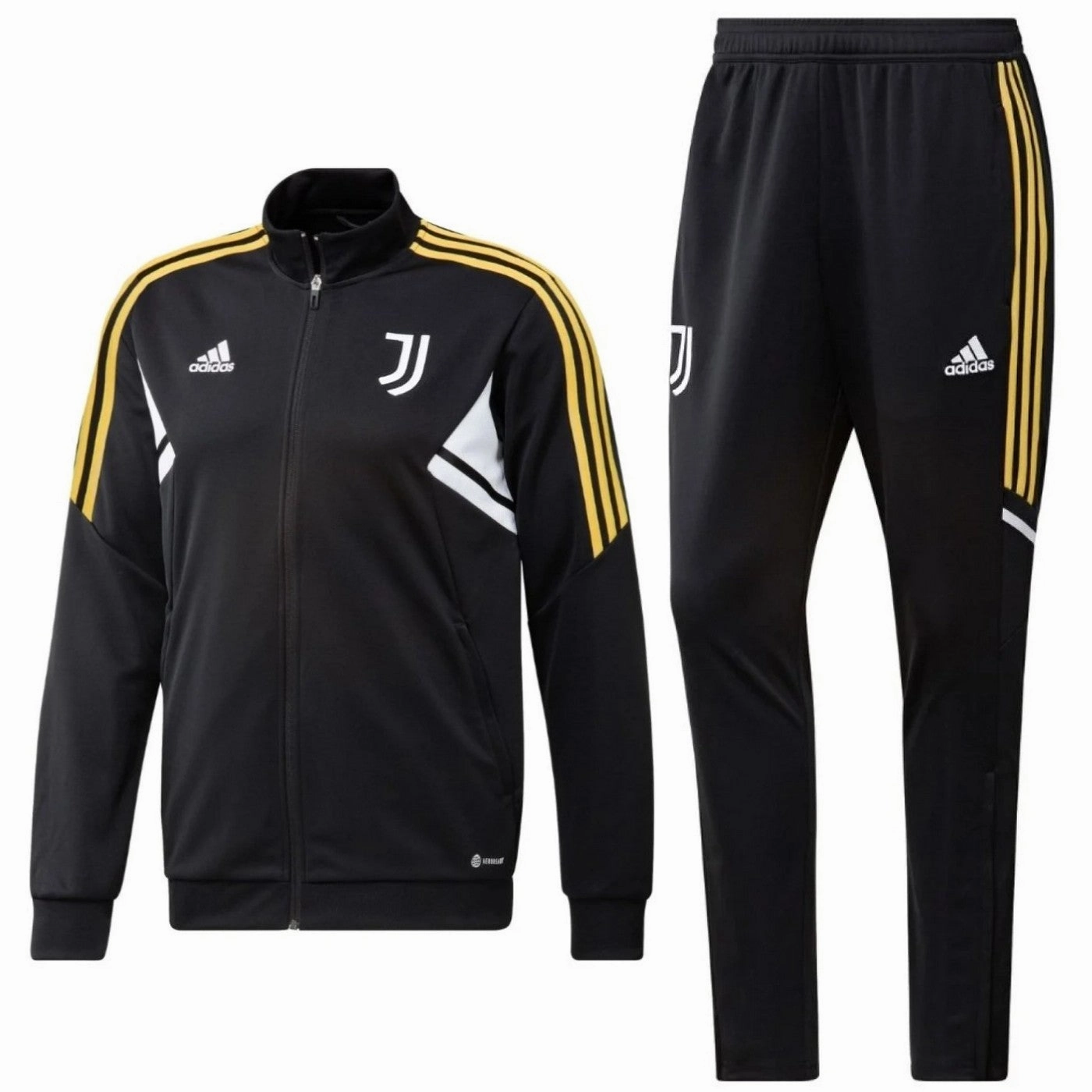 Juventus black training bench Soccer tracksuit 2022/23 - Adidas Thumbhole Cuff Design