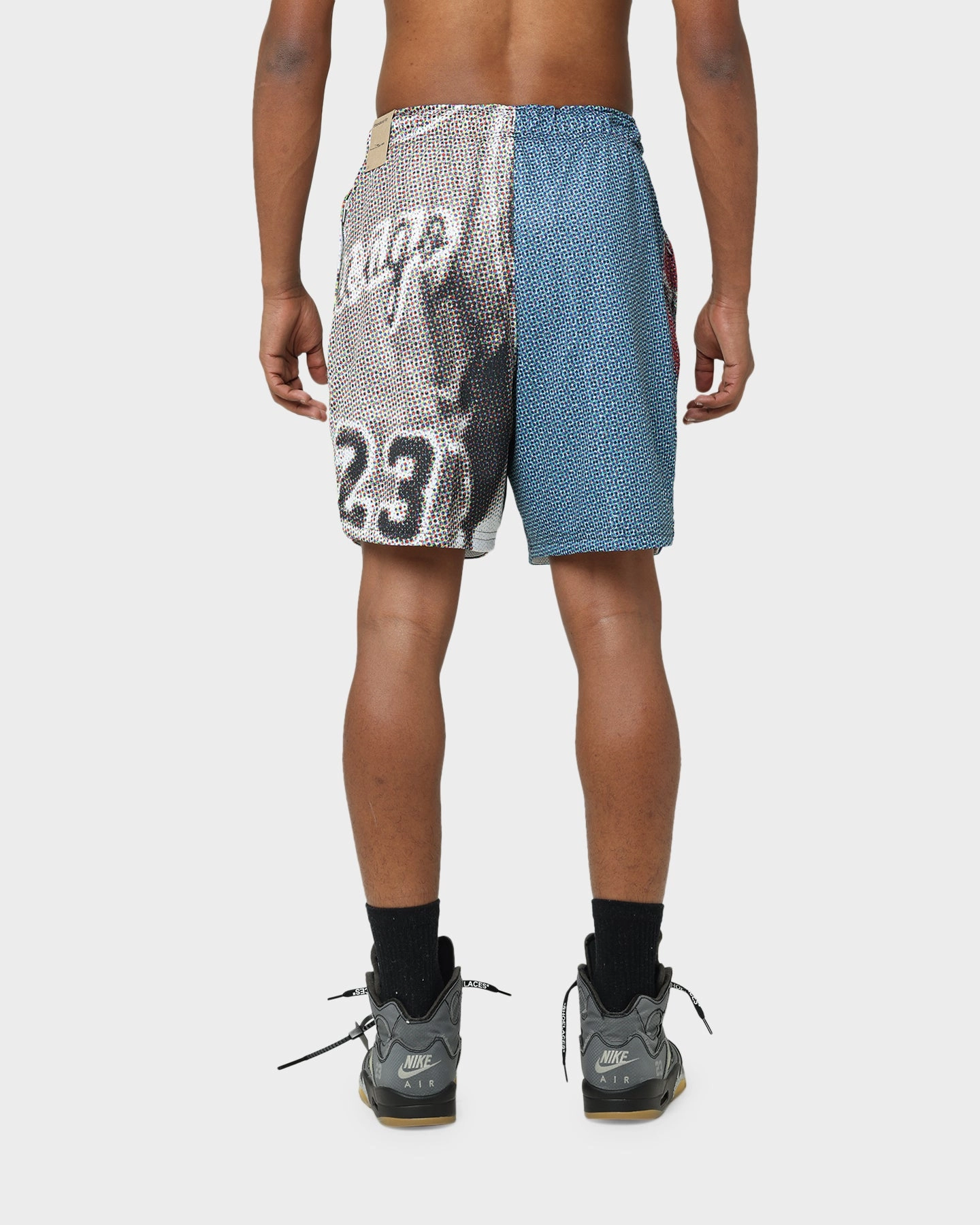 Striped Pattern Jordan Flight Heritage Photo Shorts Black
