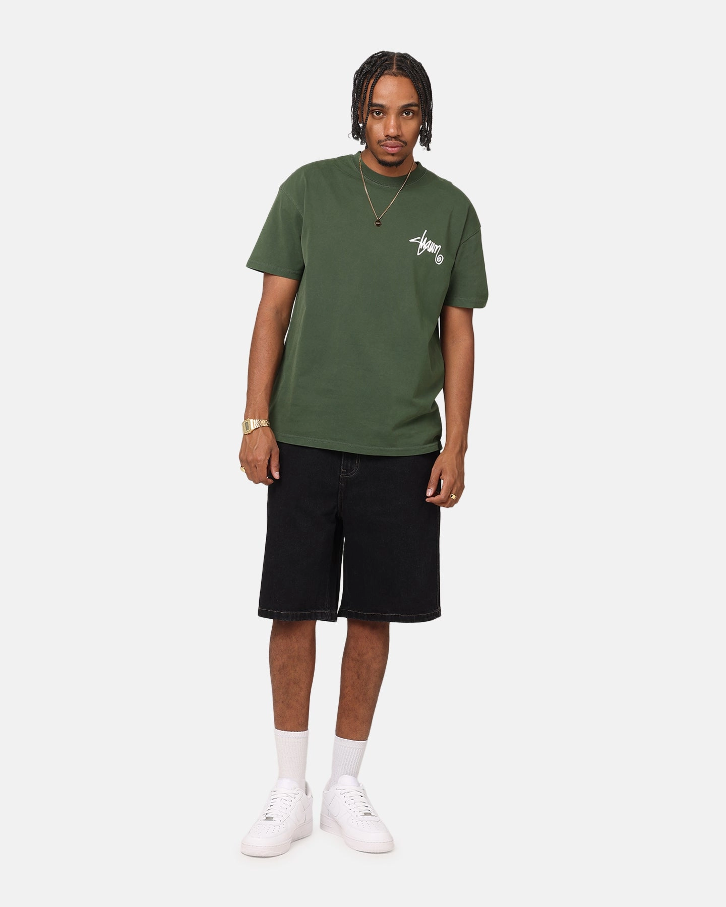 Modern Look Stretchy Hemline S Double Denim Standard Shorts Black Wash