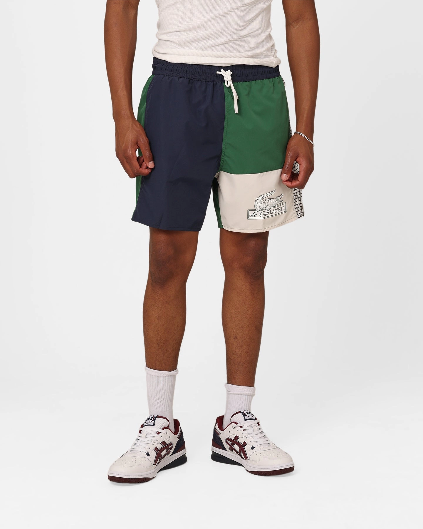 floral shorts Compression Fit Lacoste Neo Heritage Le Club Swim Shorts Navy/Green