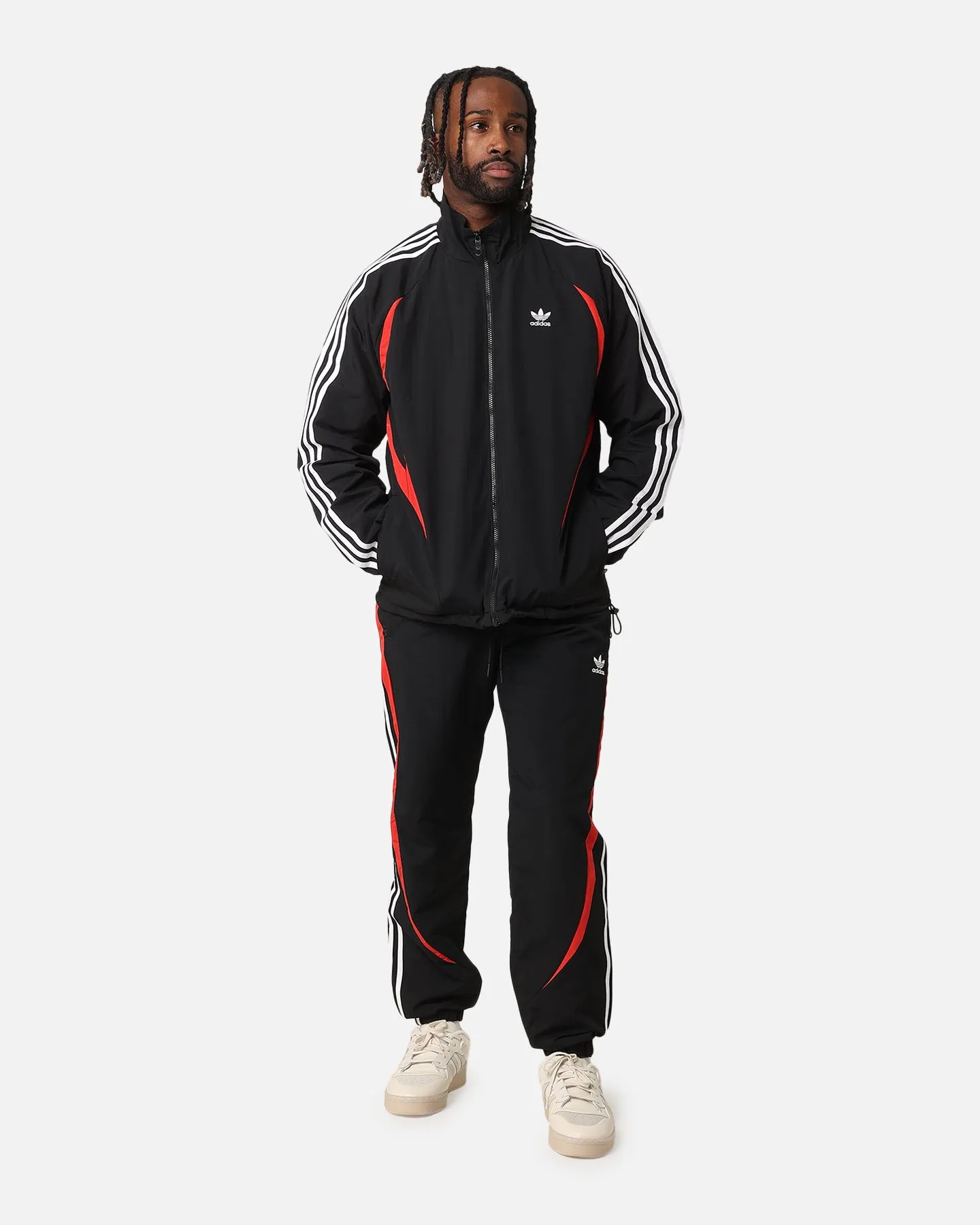 suitable for theater performances Loop Fastened Hood Adidas Archive Track Jacket Black/Better Scarlet