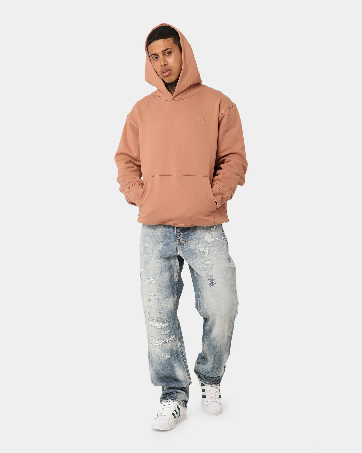 Fade Resistant Adidas Contempo French Terry Hoodie Clay Strata
