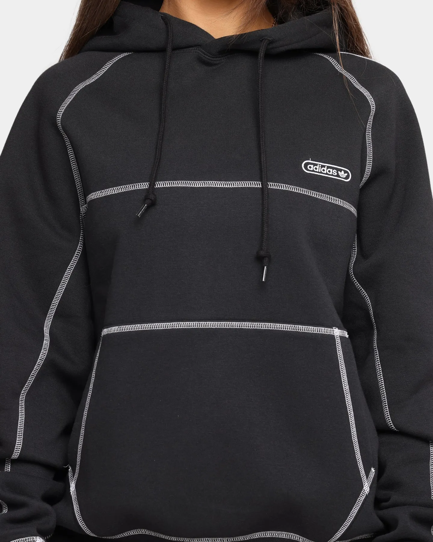 Adidas Contrast Stitch Hoodie Black sunset