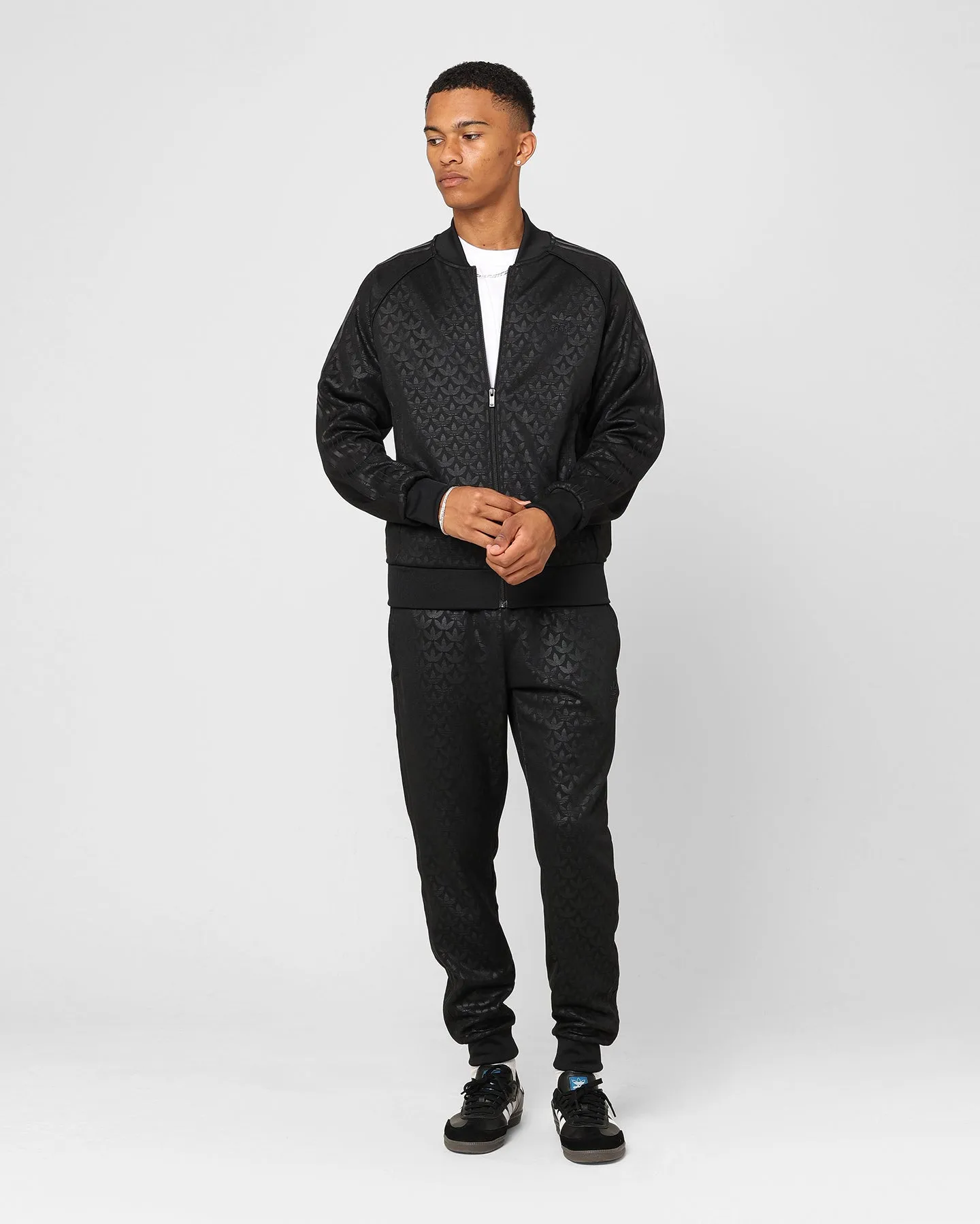 Adidas Graphics Monogram Straight Tracksuit Jacket Black All Day Use Windproof Wear