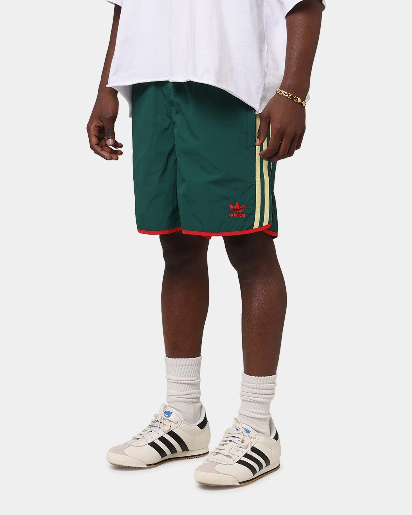 Adidas Adicolor Classics Sprinter Shorts Green/Yellow AdjustableDrawstring