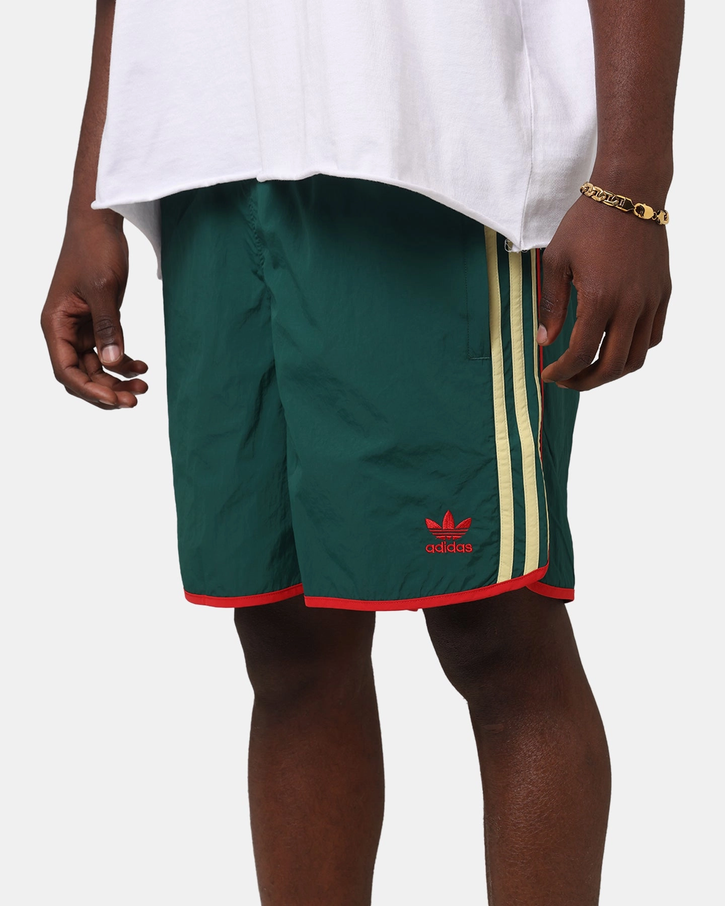 Adidas Adicolor Classics Sprinter Shorts Green/Yellow belt Printed Pattern