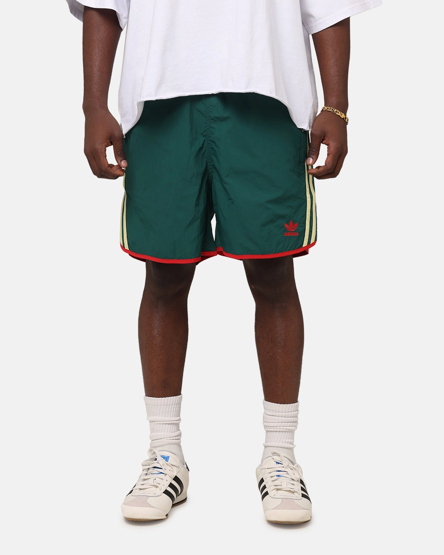 Adidas Adicolor Classics Sprinter Shorts Green/Yellow Odor Resistant Finish Breathable Cut