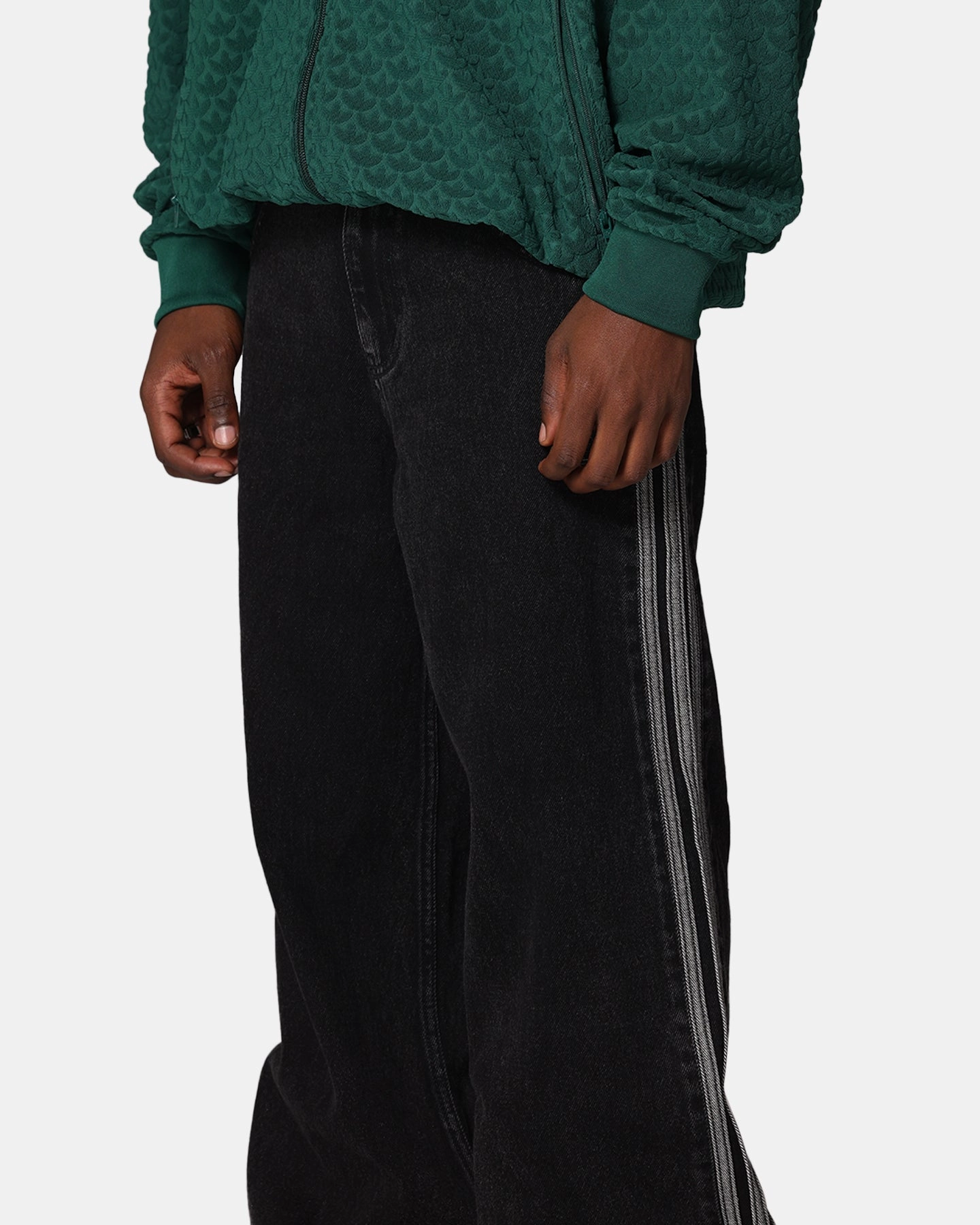 Adidas Adicolor Denim Firebird Pants True Black Permanent Crease Retention Workwear Ready