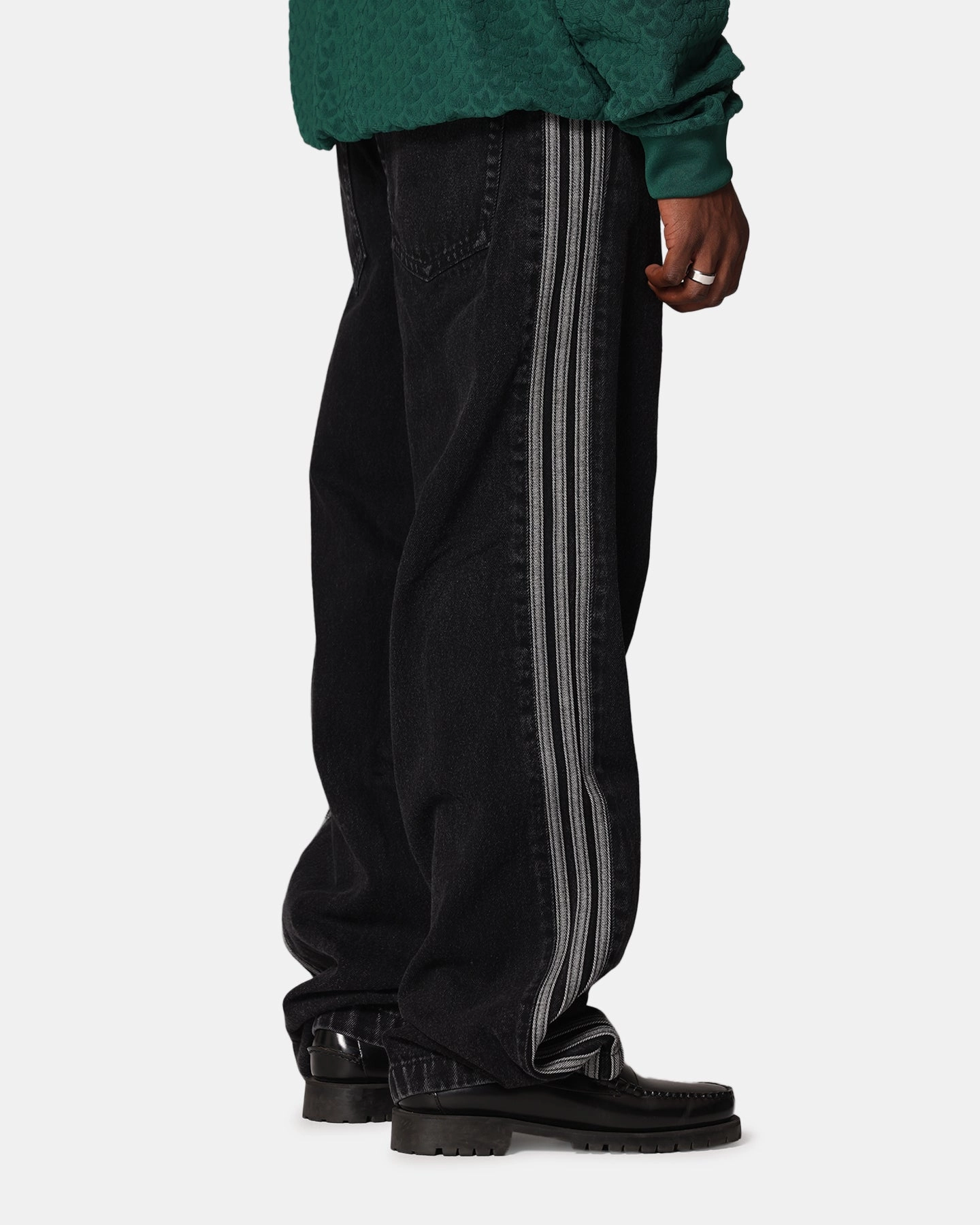 Adidas Adicolor Denim Firebird Pants True Black Staple Piece Soft Eco Friendly