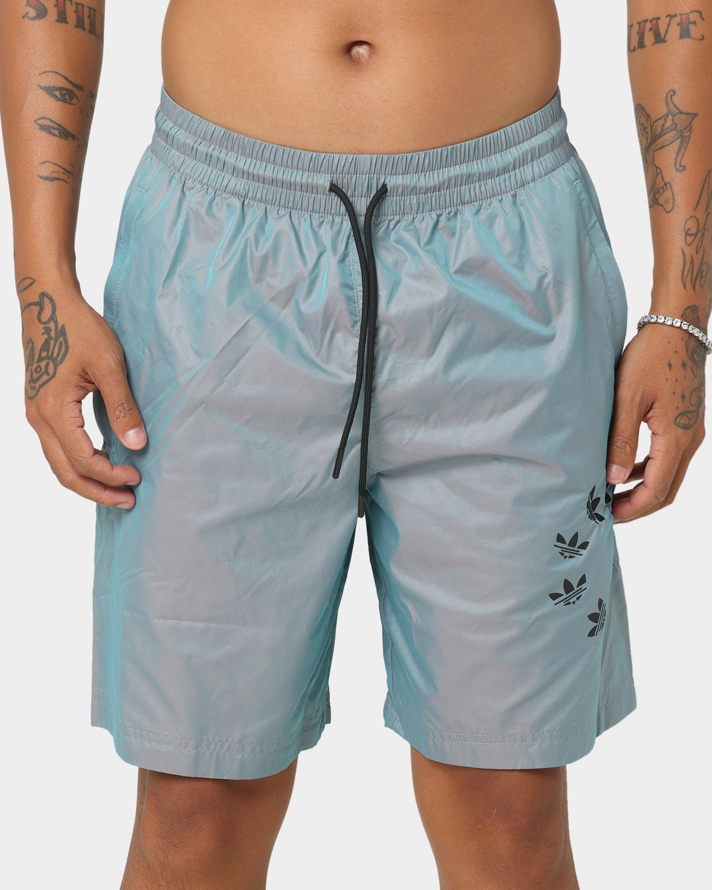 checkered pattern Adidas Adicolor Shattered Trefoil Shorts Multicolor