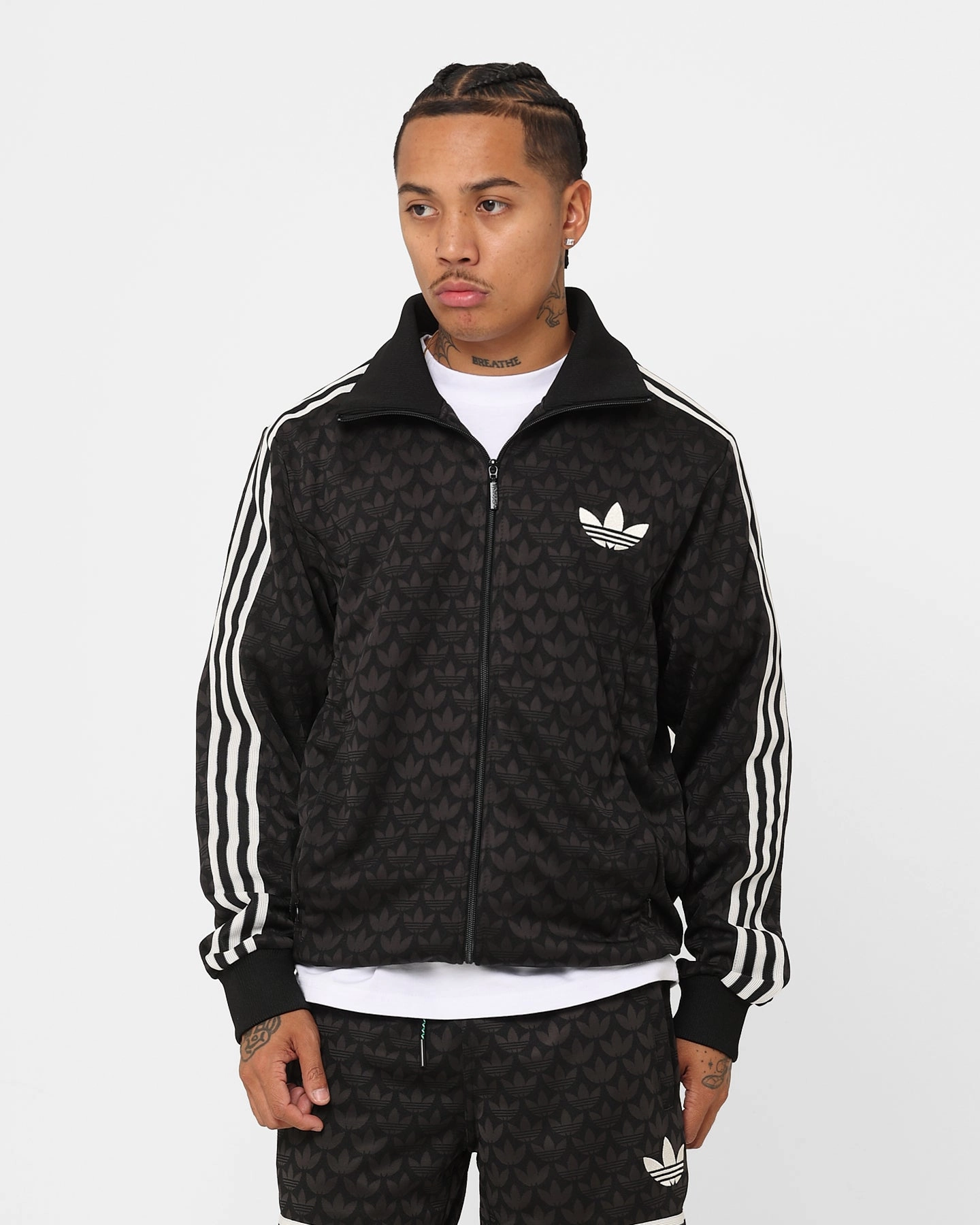 Street Style Compression Fit Adidas Adicolour Polyester Track Top Jacket Black