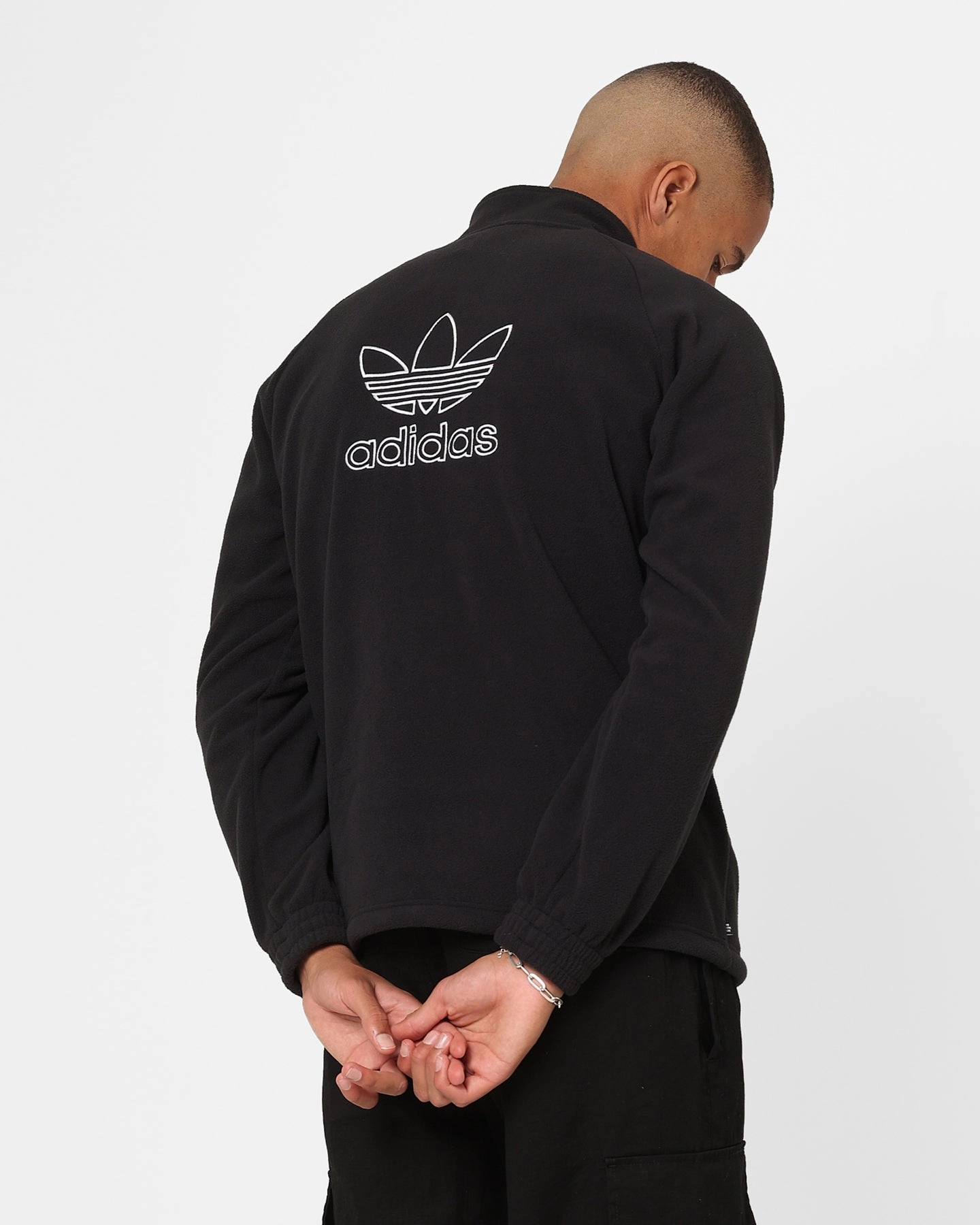 Rain Fit work - from - home Adidas Adicolour Trefoil Teddy Fleece Jacket Black