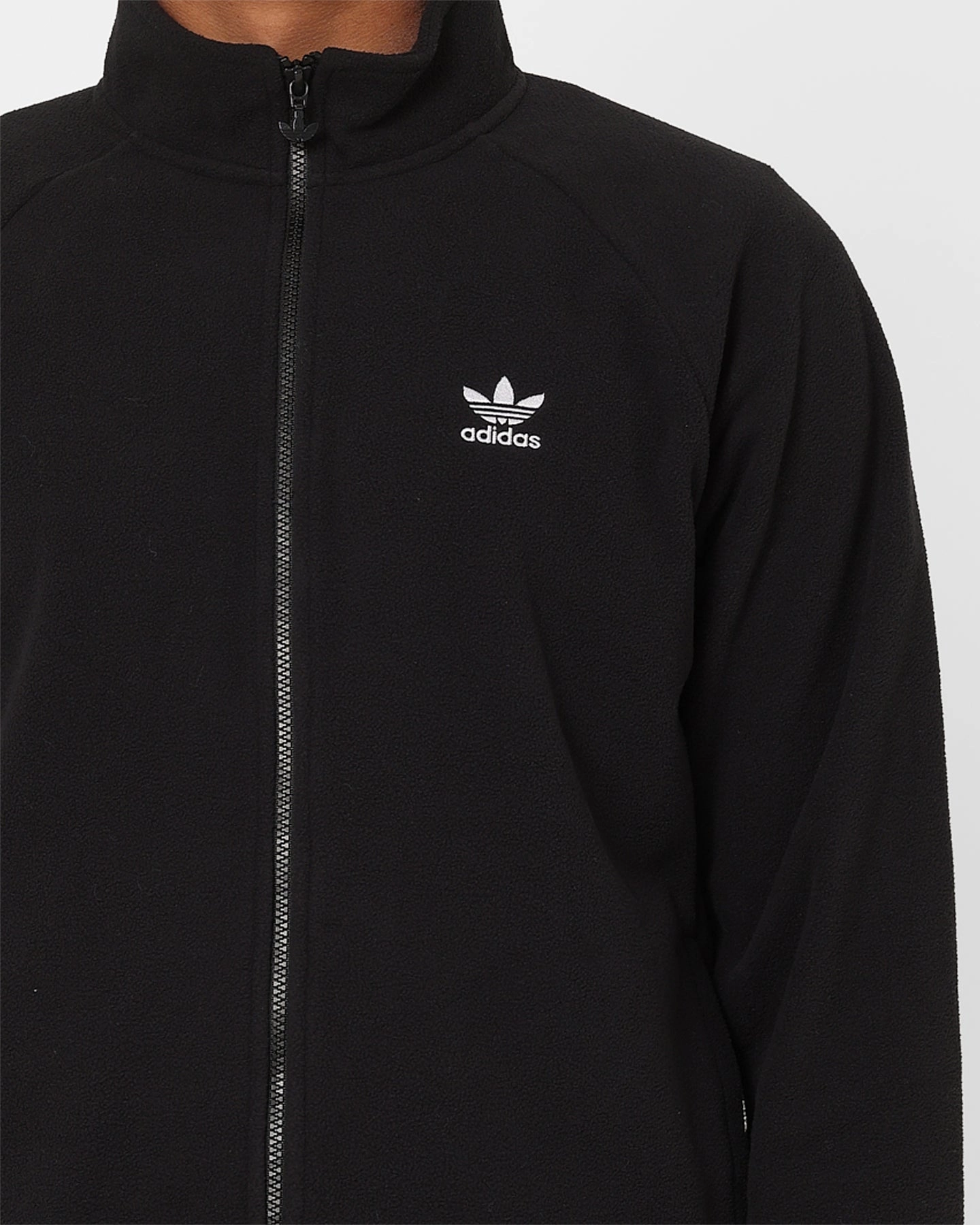 Passport Adidas Adicolour Trefoil Teddy Fleece Jacket Black