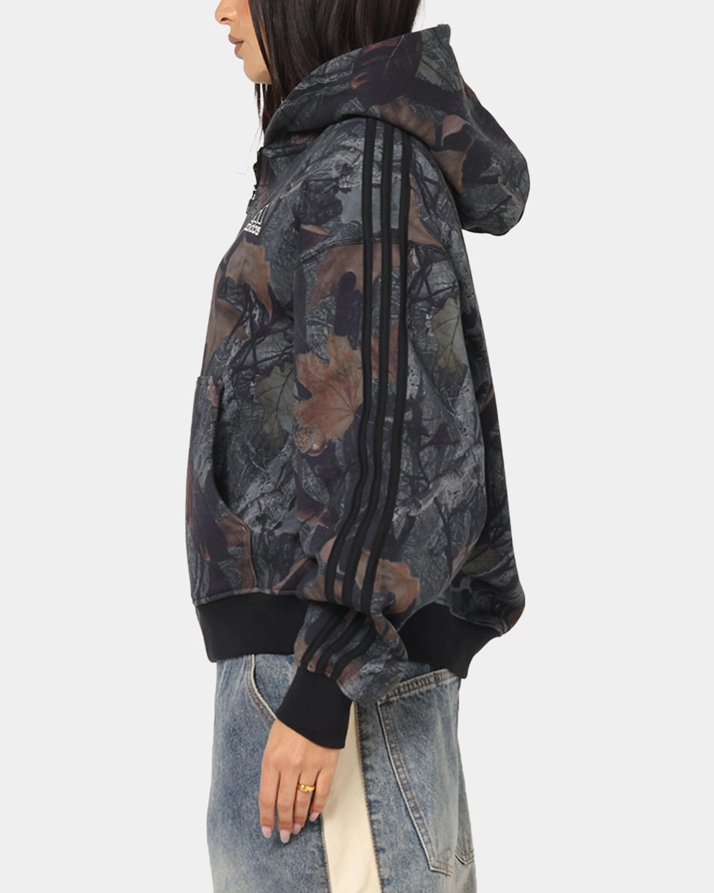 Street Scene Trend Sense Adidas Camo Zip Up Hoodie Black