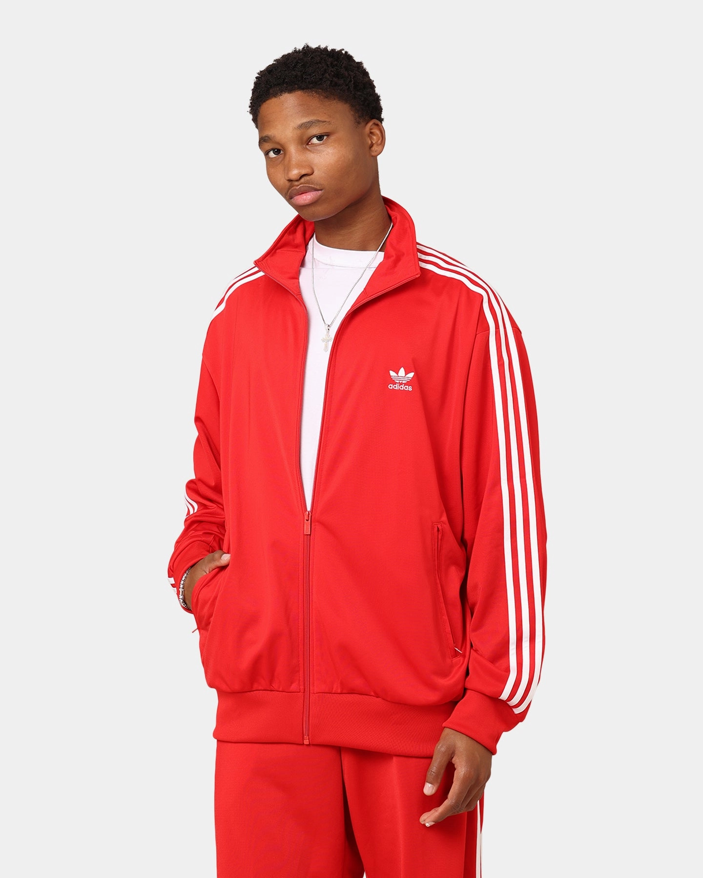 Chic Cool Climate Adidas Classics Firebird Track Jacket Better Scarlet/White