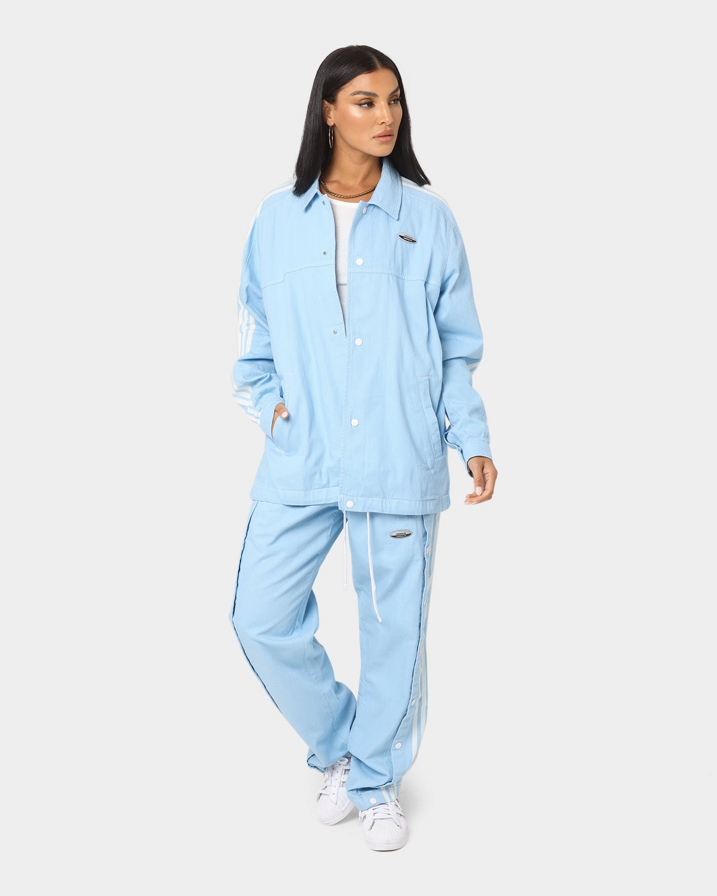 Adidas Denim Jacket Clear Blue Music