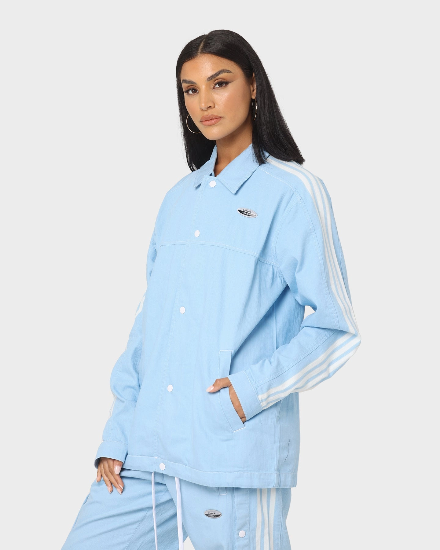 Brown Adidas Denim Jacket Clear Blue