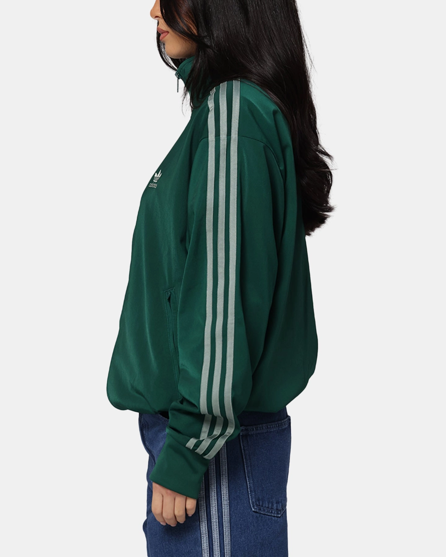 Adidas Firebird Track Jacket Green Stretch Fabric Winter Shield