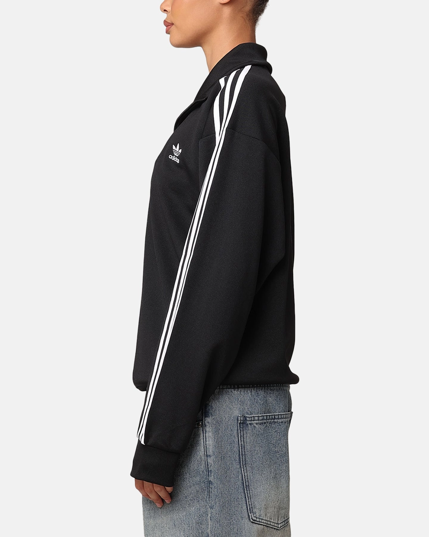 Adidas Funnel Neck Track Jacket Black StretchMaterial