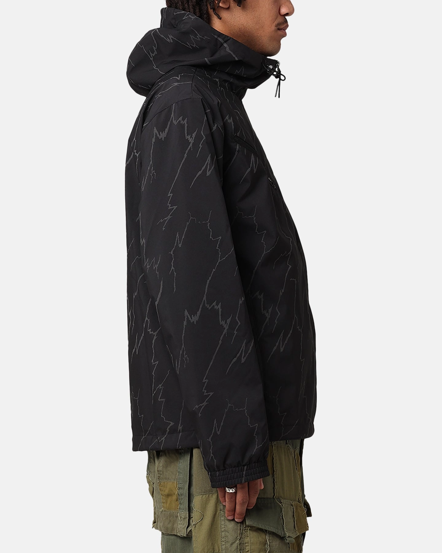 Adidas Lightening Windbreaker Jacket Black Anti Static Material