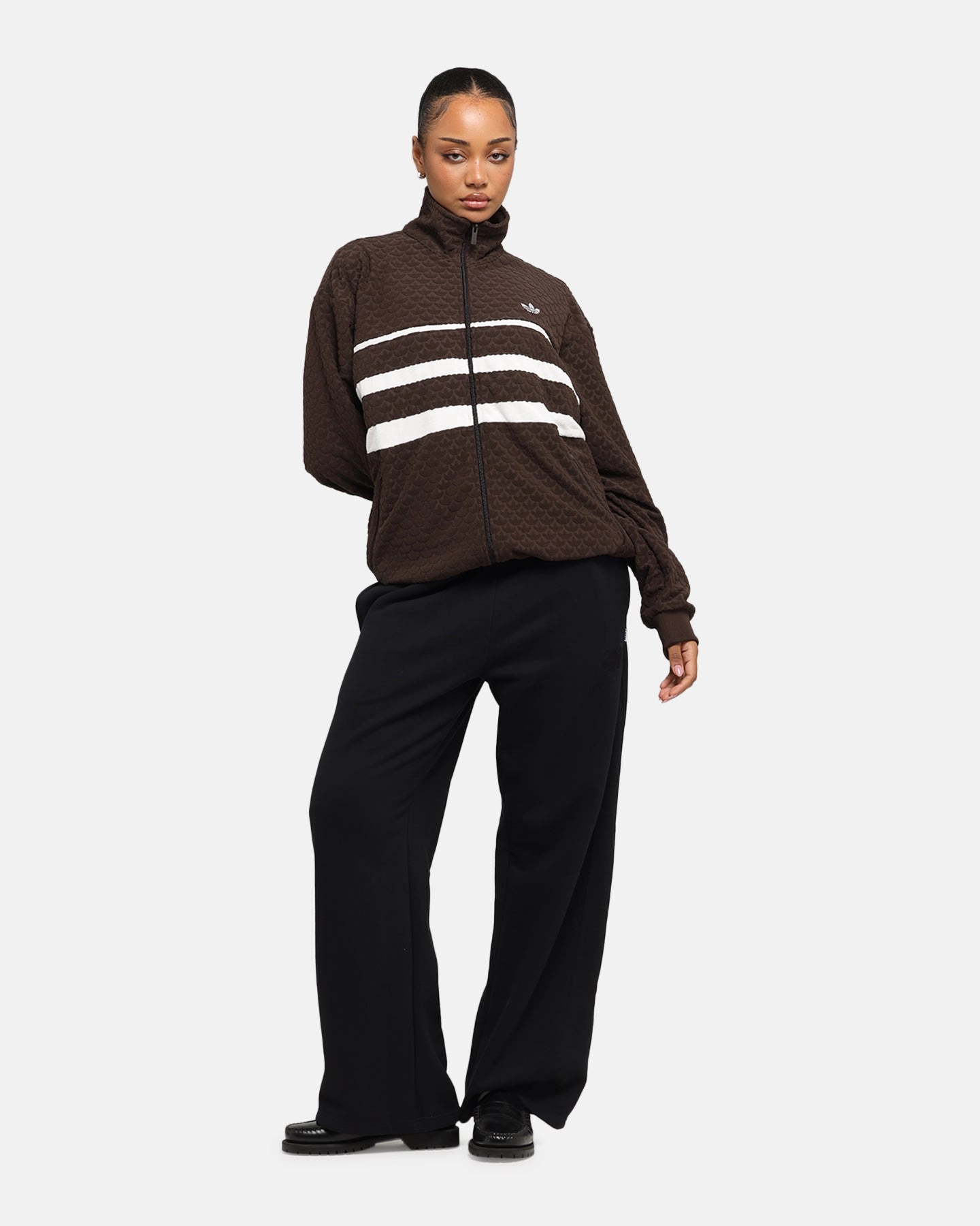 Program Collaborate Adidas Monogram Track Top Jacket Dark Brown