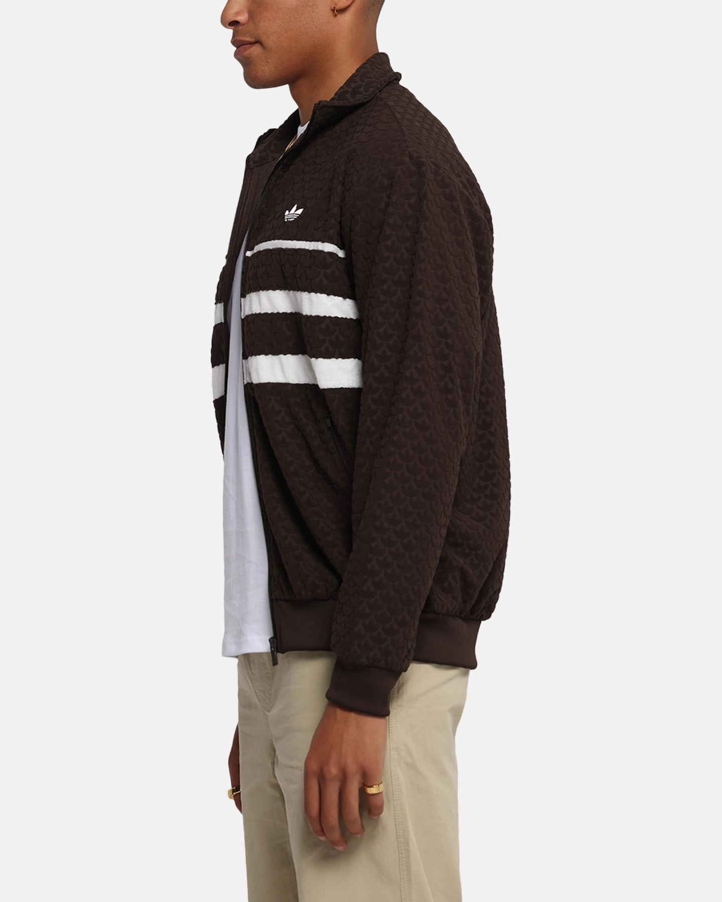 Stretch Comfort Adidas Monogram Track Top Jacket Dark Brown
