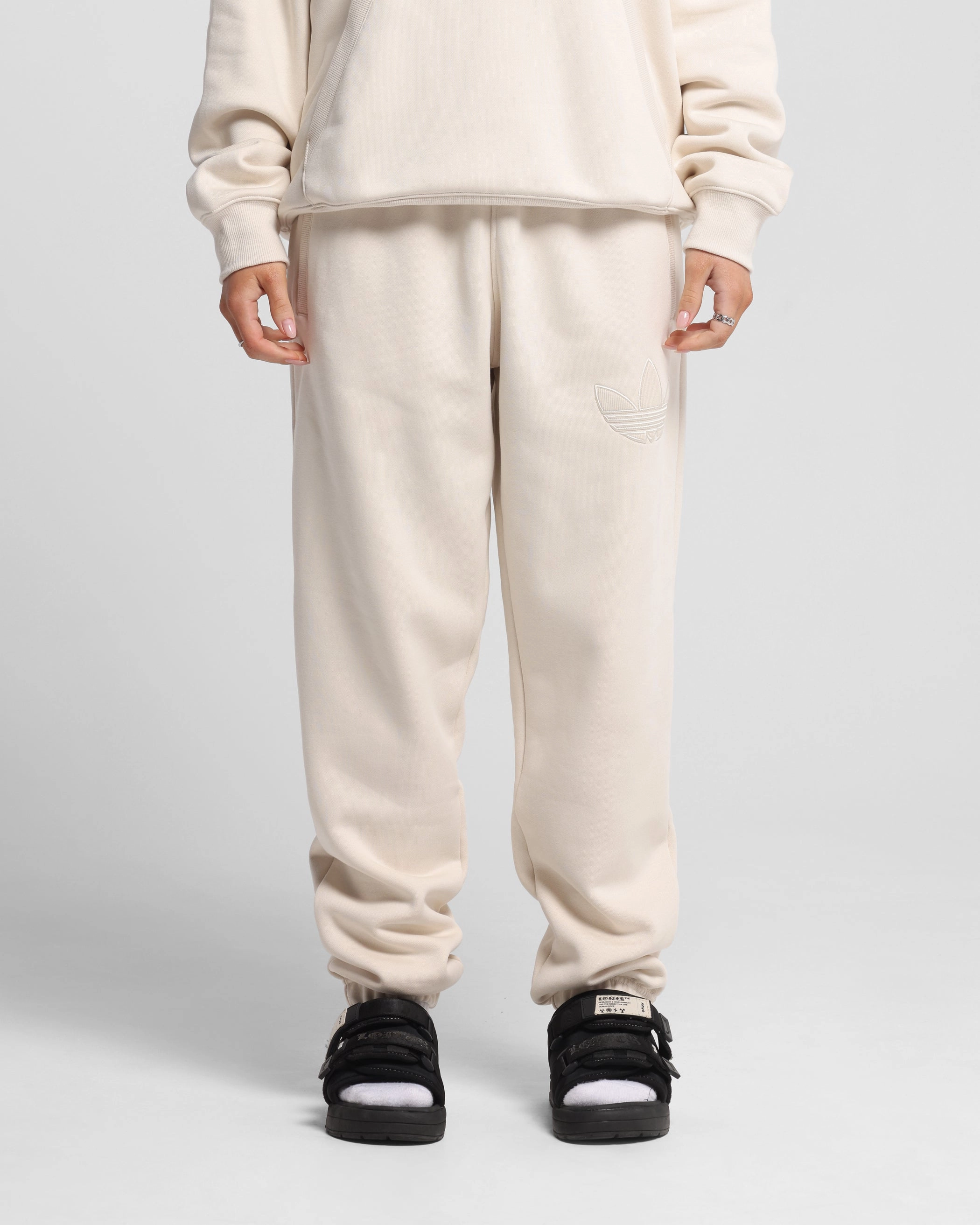 Adidas Originals 70's Fleece Joggers Wonder White Flattering Style