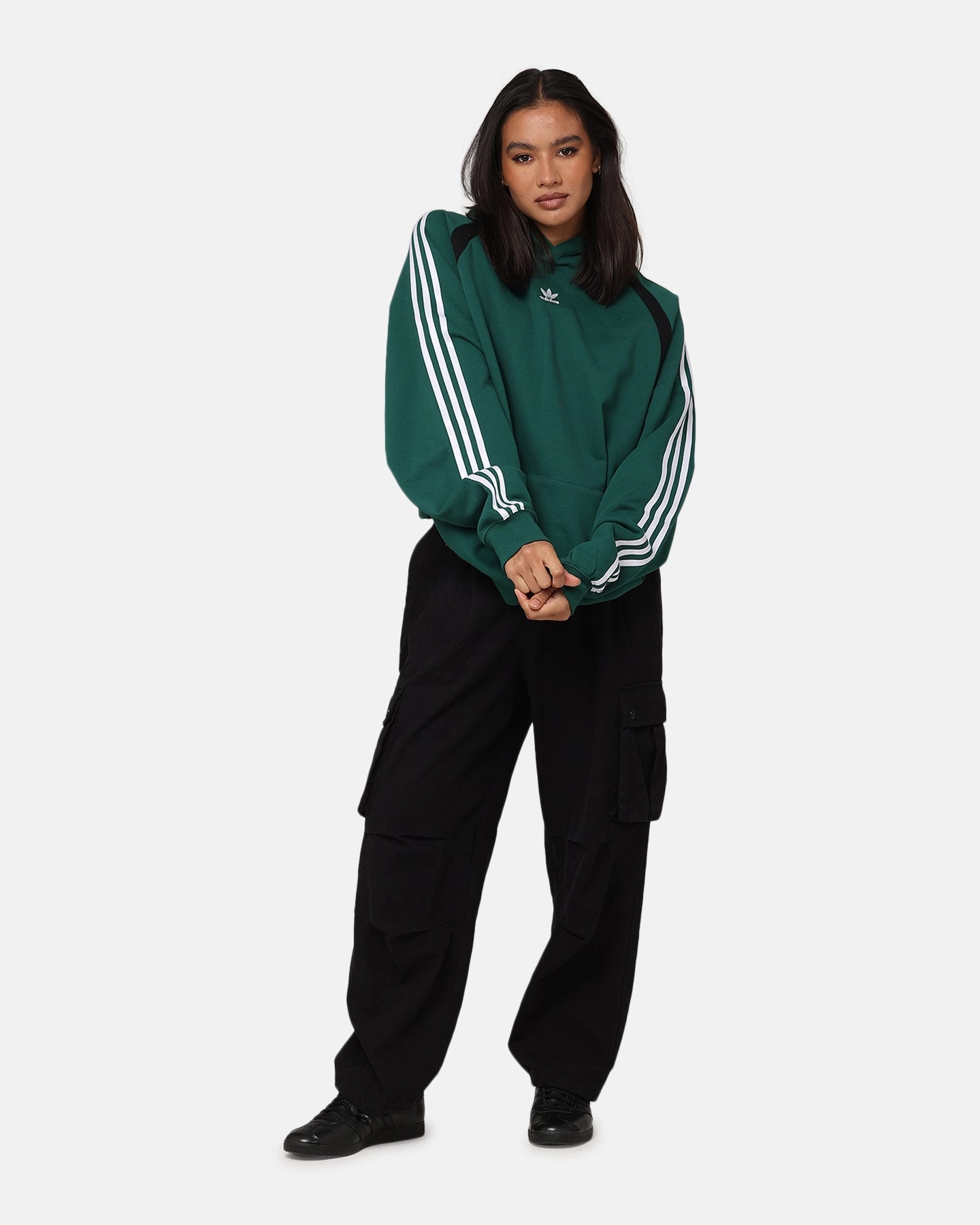 Adidas Oversized Hoodie Collegiate Green construction workers