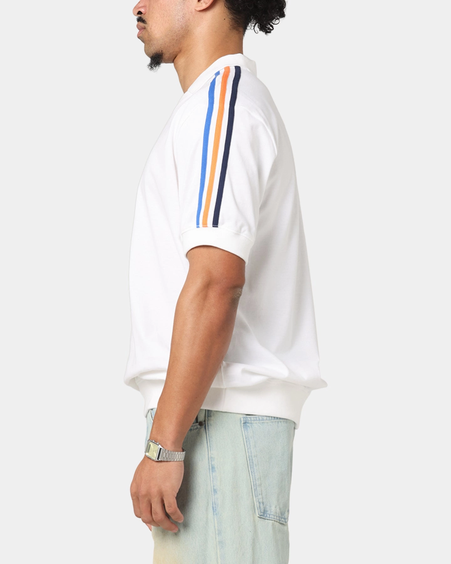 Adidas Polo T-Shirt White Twill Tape Reinforcement