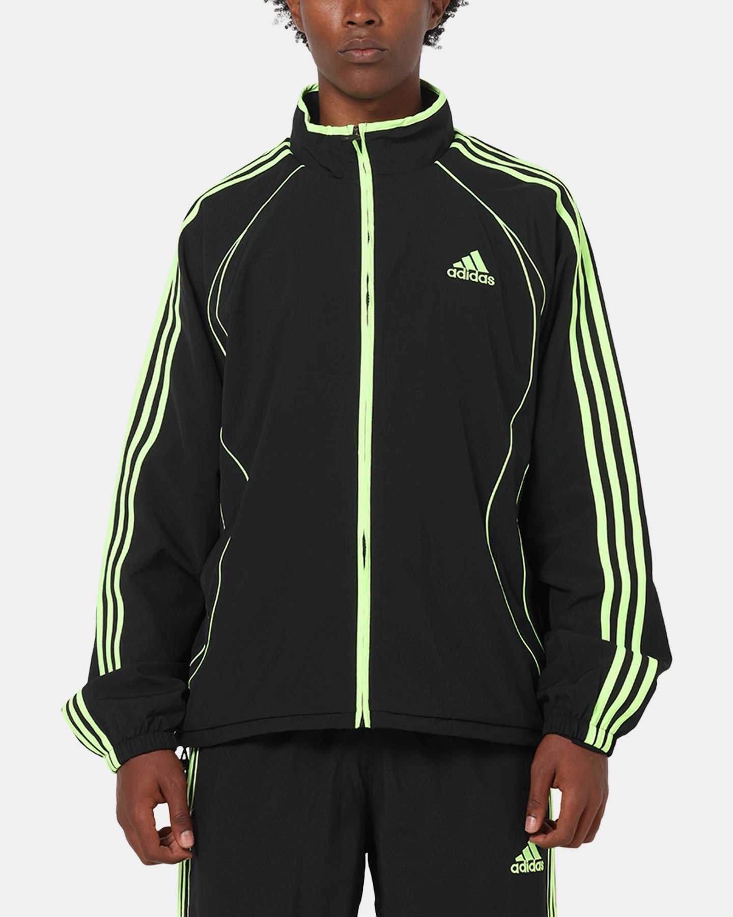 Adidas Teamgeist Adicolor Track Jacket Black/Green Hooded Version