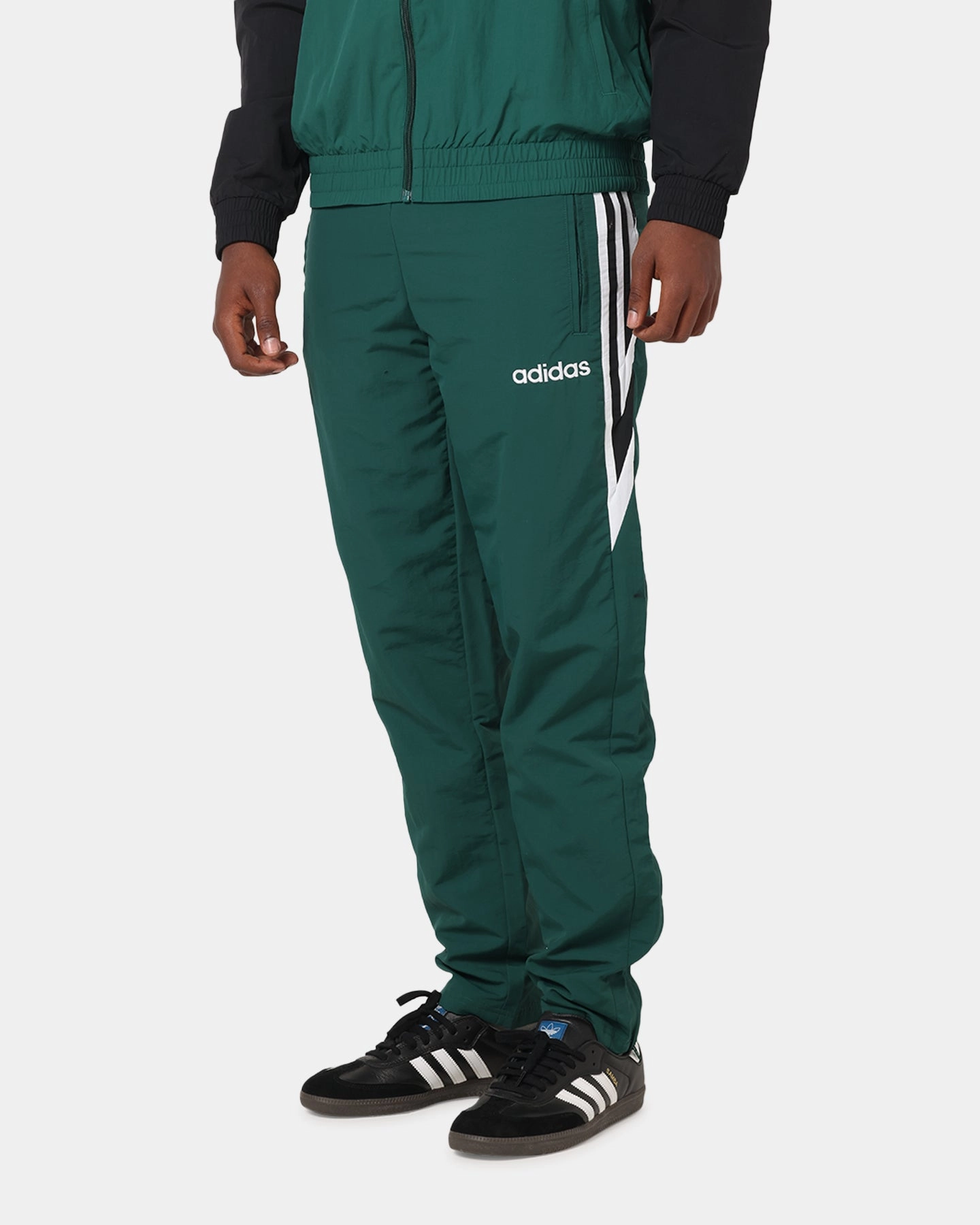 Adidas Track Pants Collegiate Green ReinforcedHemline Flattering Comfort Wear