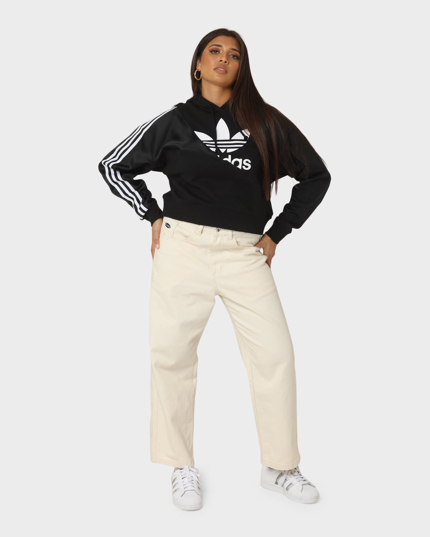 water - resistant Period Adidas Women's Adicolor Split Trefoil Hoodie Black