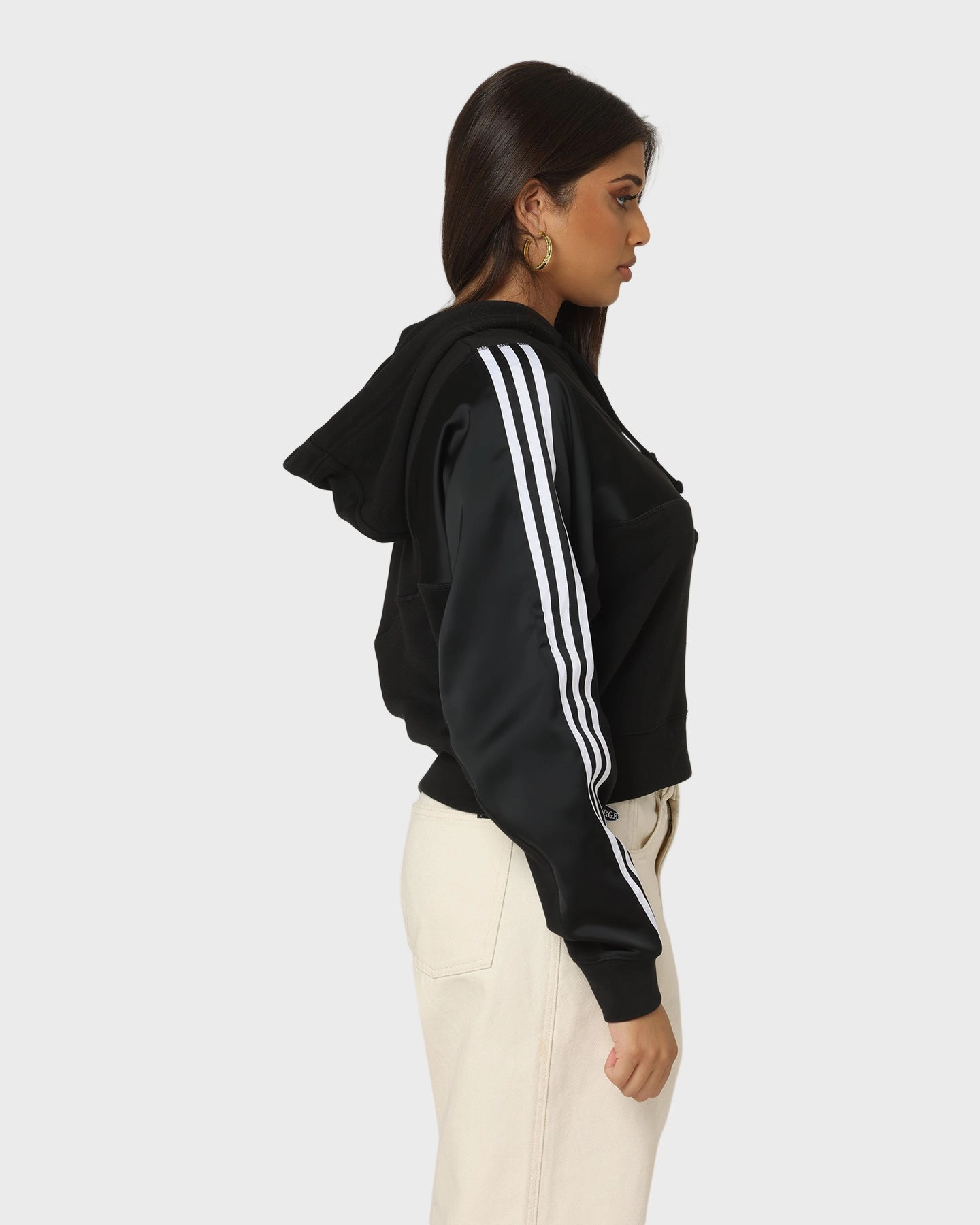 suitable for promotional activities Adidas Women's Adicolor Split Trefoil Hoodie Black