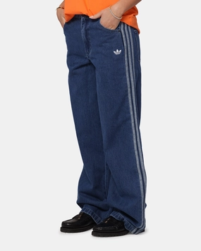 Work Comfort AntiPilling Adidas Women's Denim 3-Stripes Track Pants Indigo Denim