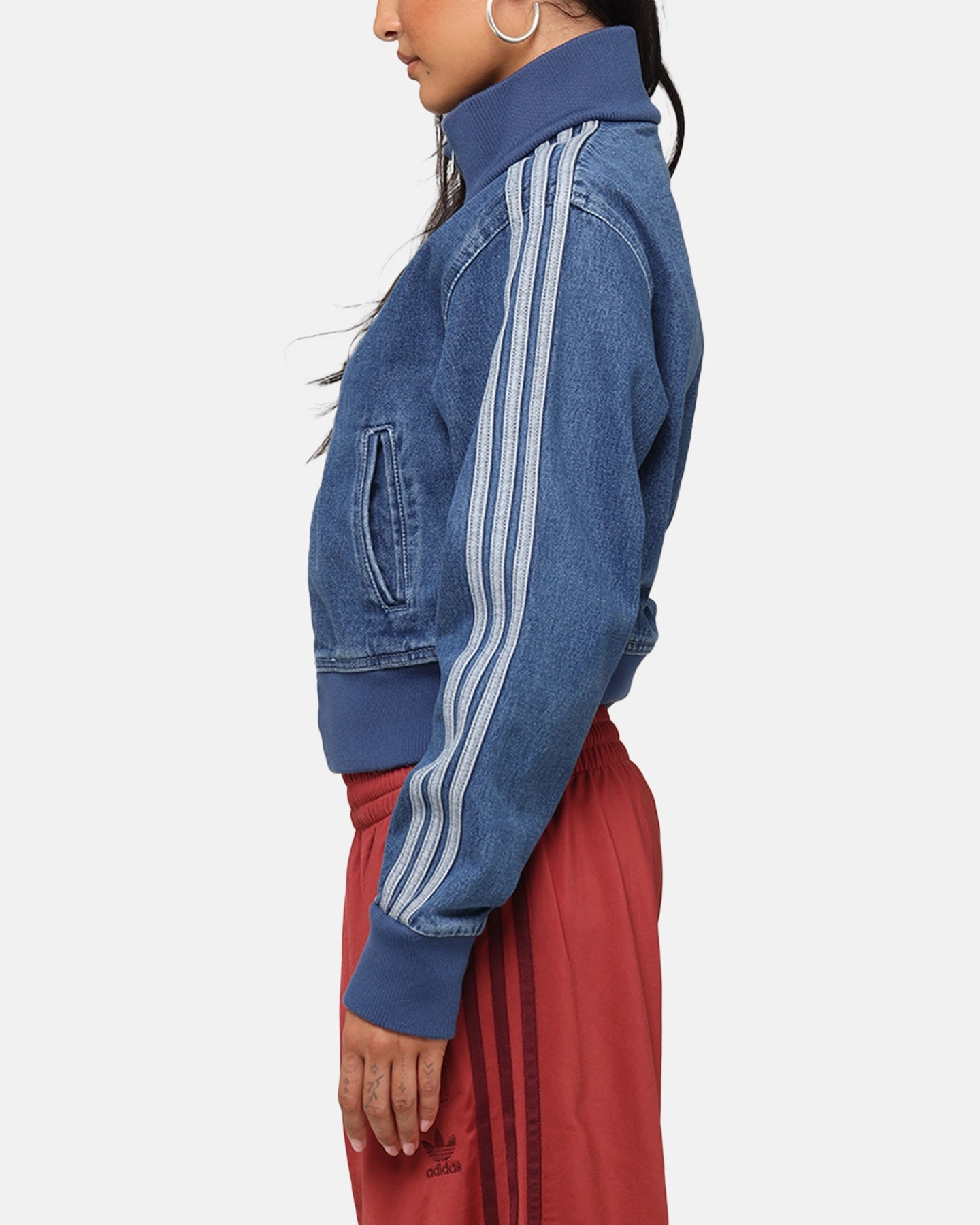 Adidas Women's Denim Track Jacket Indigo Denim Example
