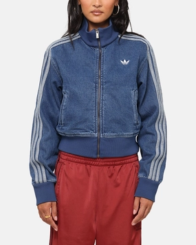 yoga enthusiasts Eco-friendly Adidas Women's Denim Track Jacket Indigo Denim