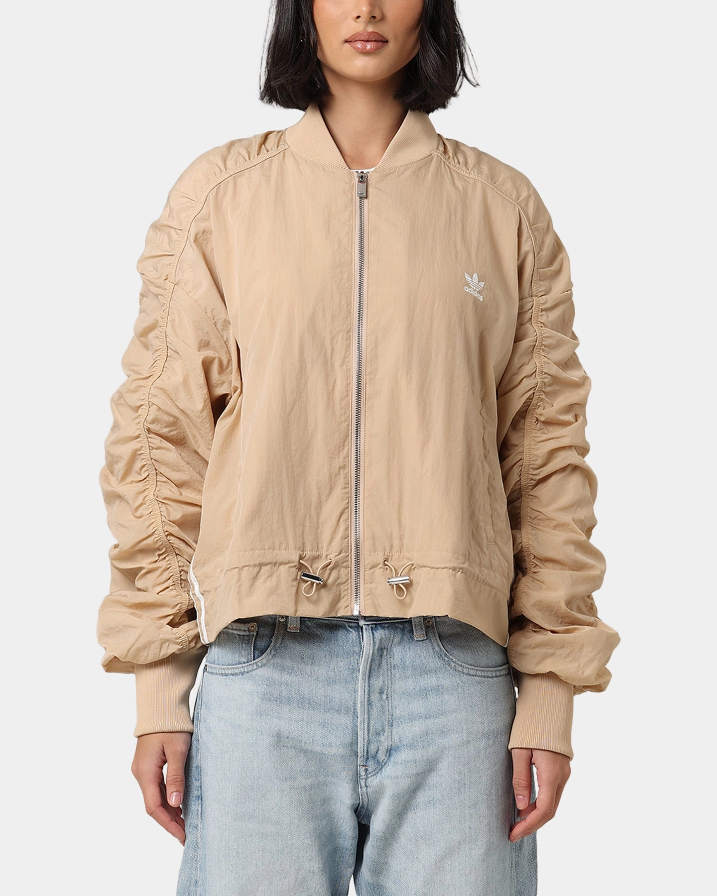 Adidas Women's Light Weight Bomber Jacket Magic Beige Secure Storage