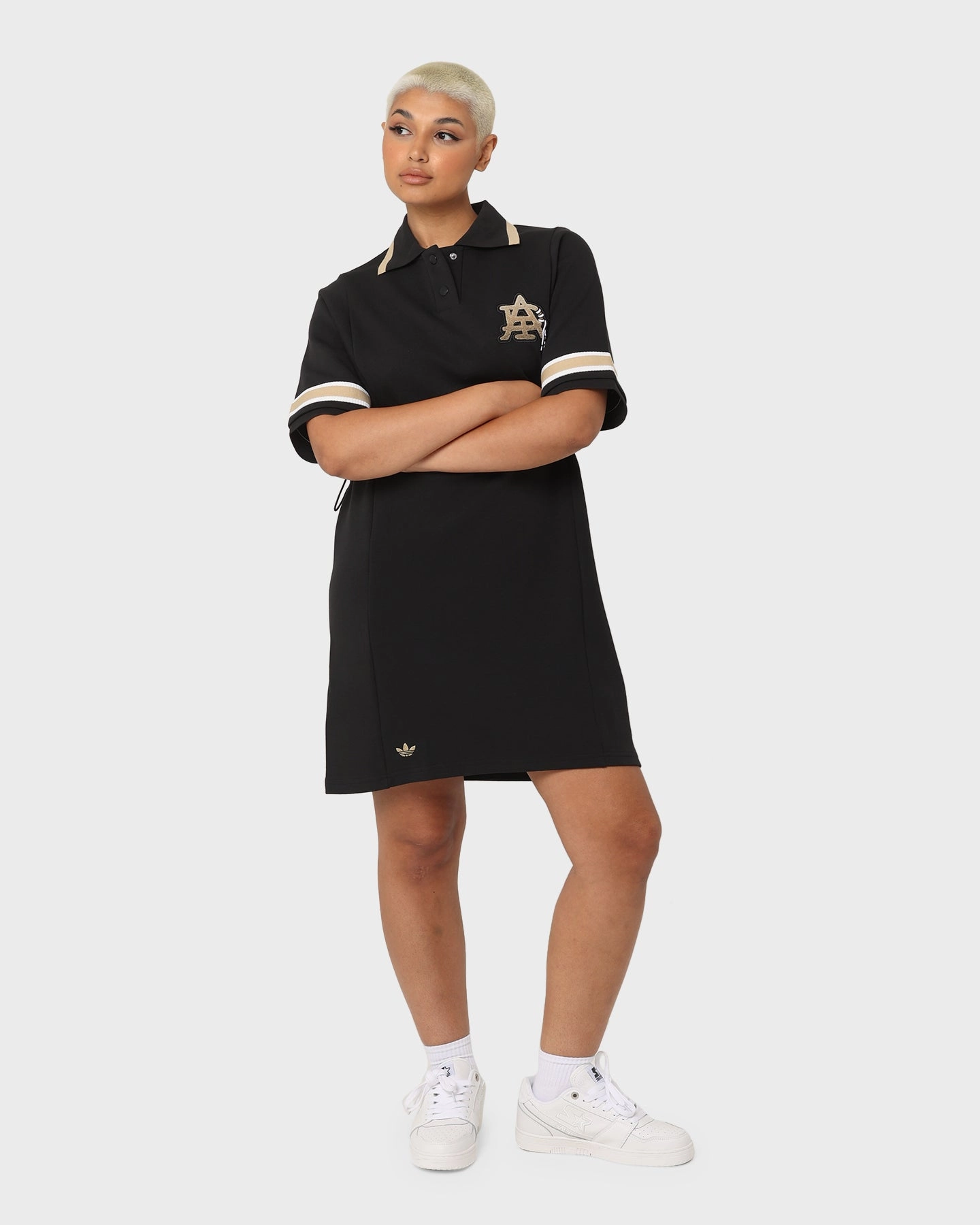 Graphic Design sunny - day look Adidas Women's Modern Collegiate Polo Dress Black