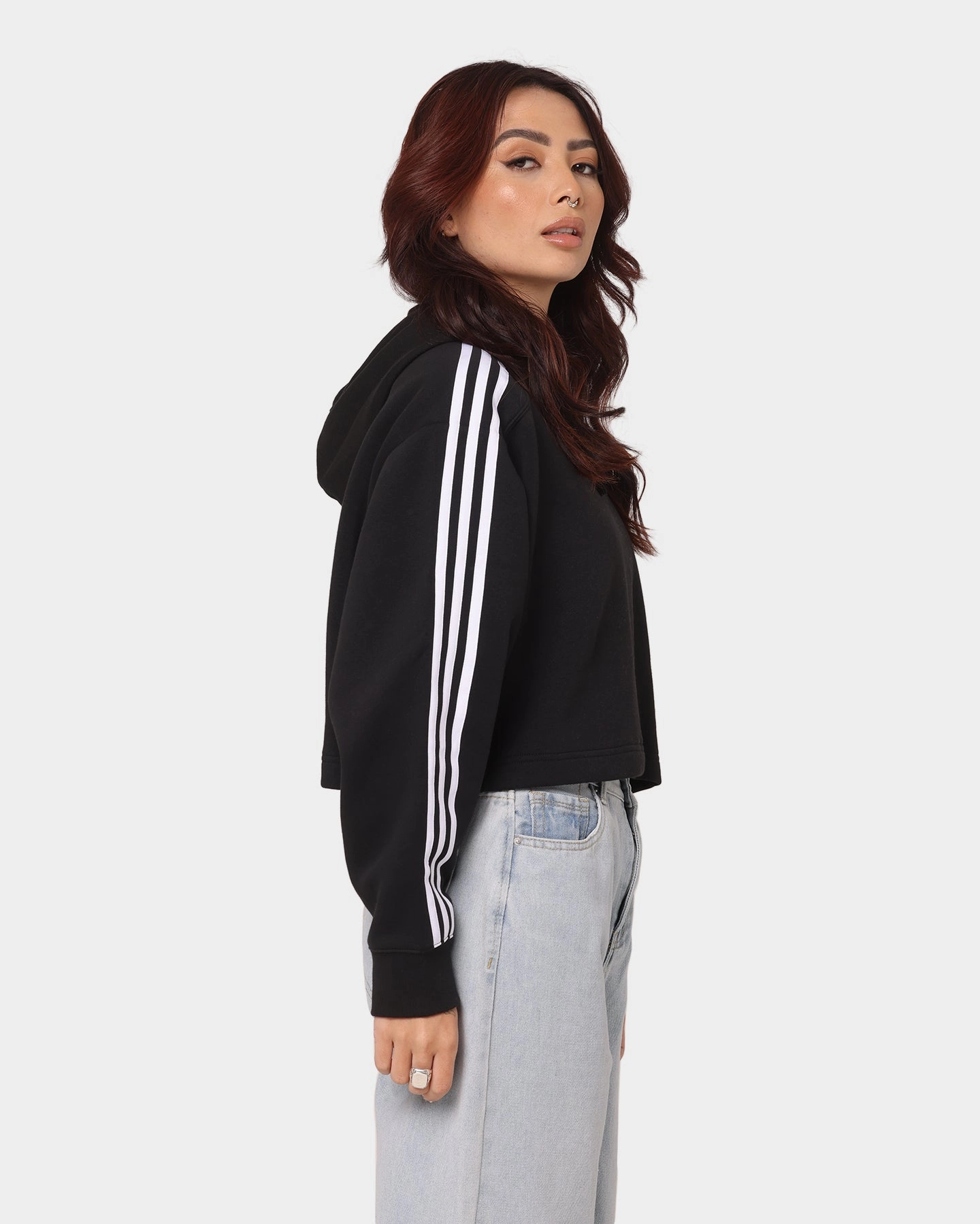Travel Comfort AdjustableHood Adidas Women's Short Hoodie Black