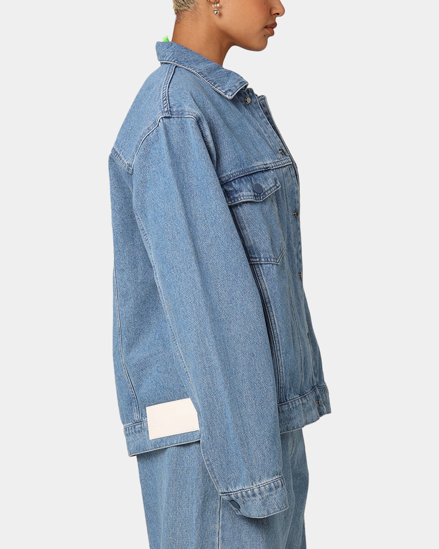 Adidas X KSENIASCHNAIDER Women's 3-Stripes Jacket Light Denim Windproof Closure