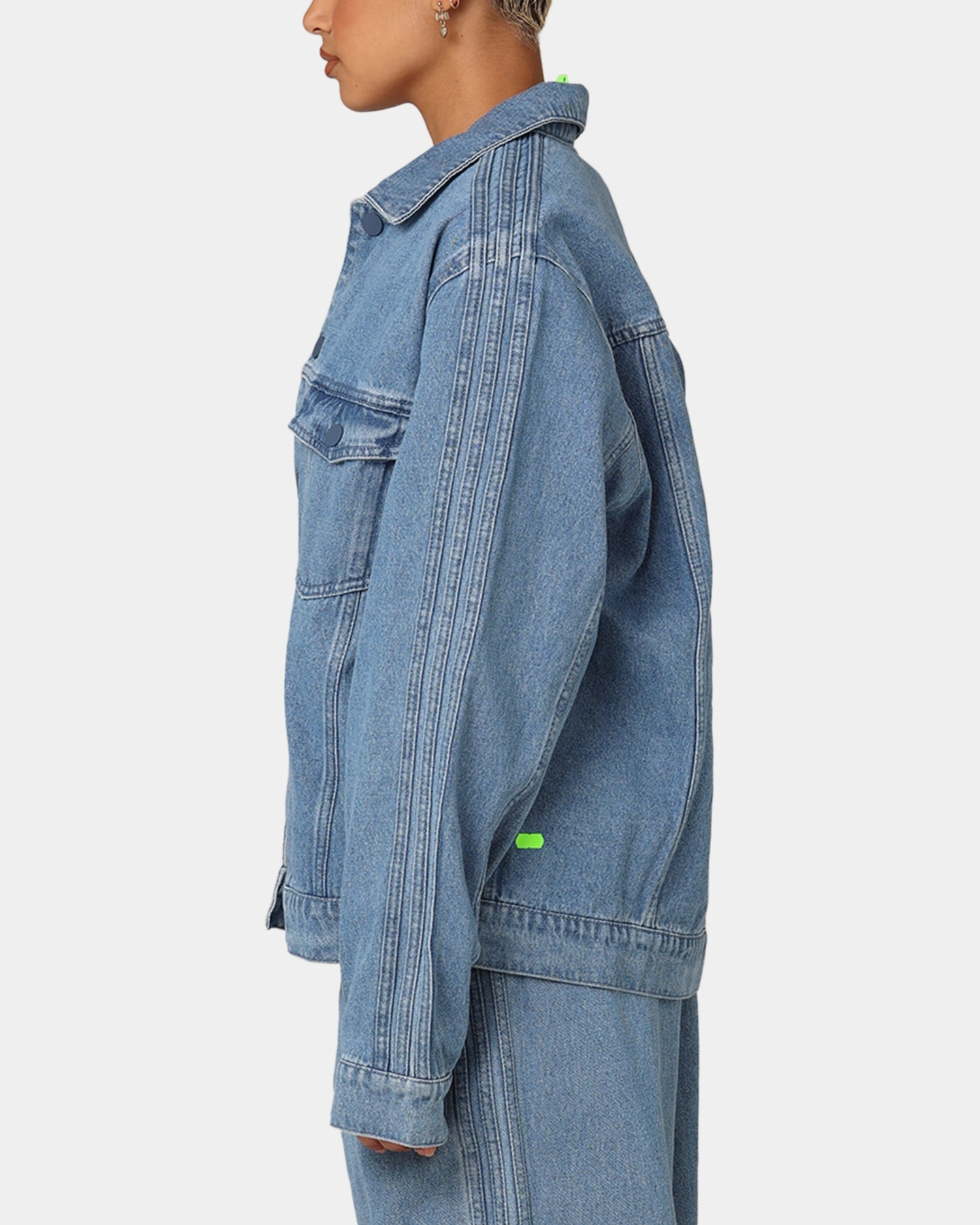 Anti Pilling Ergonomic Seams Adidas X KSENIASCHNAIDER Women's 3-Stripes Jacket Light Denim