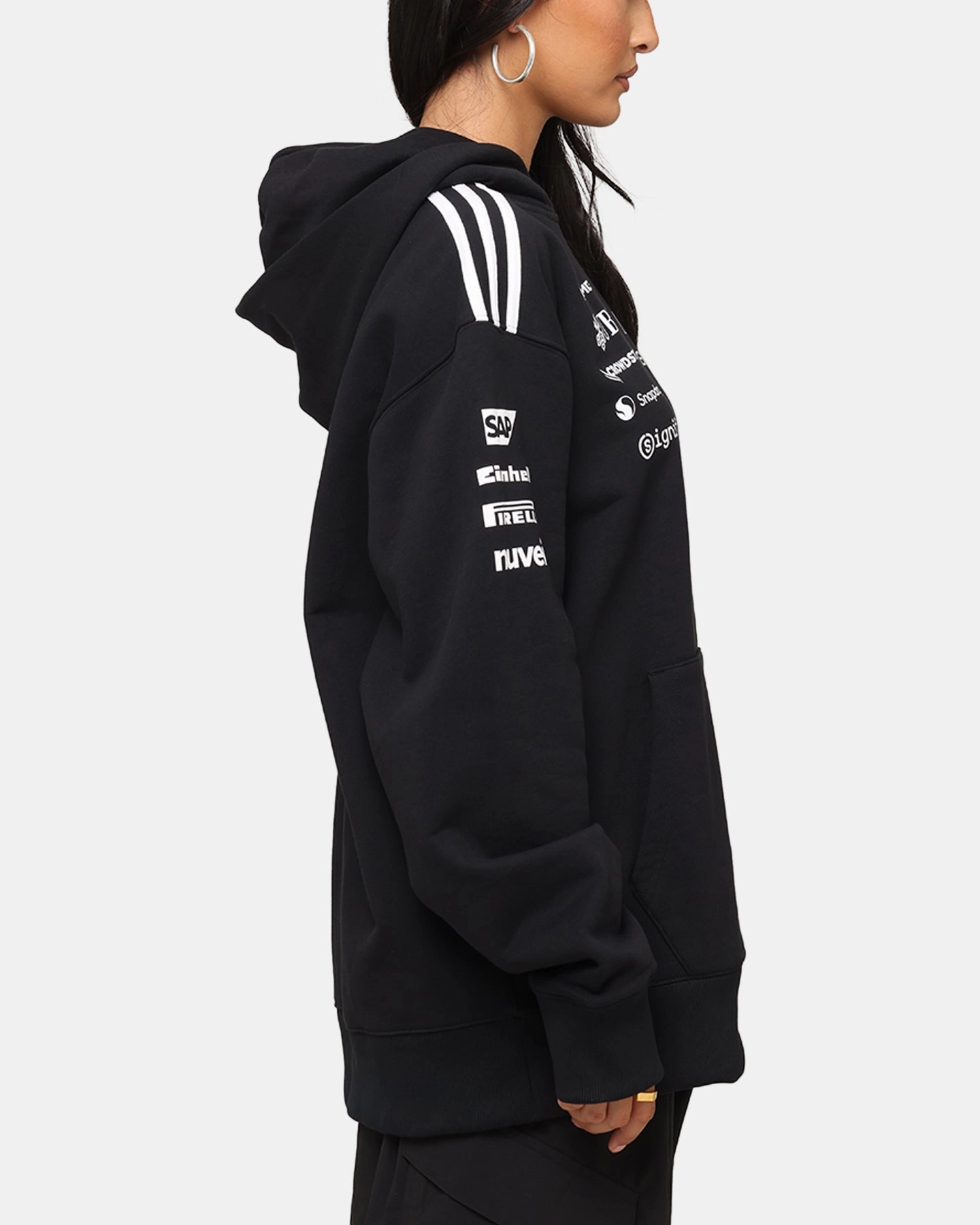 Ribbed Cuffs adidas x Mercedes-AMG PETRONAS Formula One F1 2025 Team Hoodie Black/White