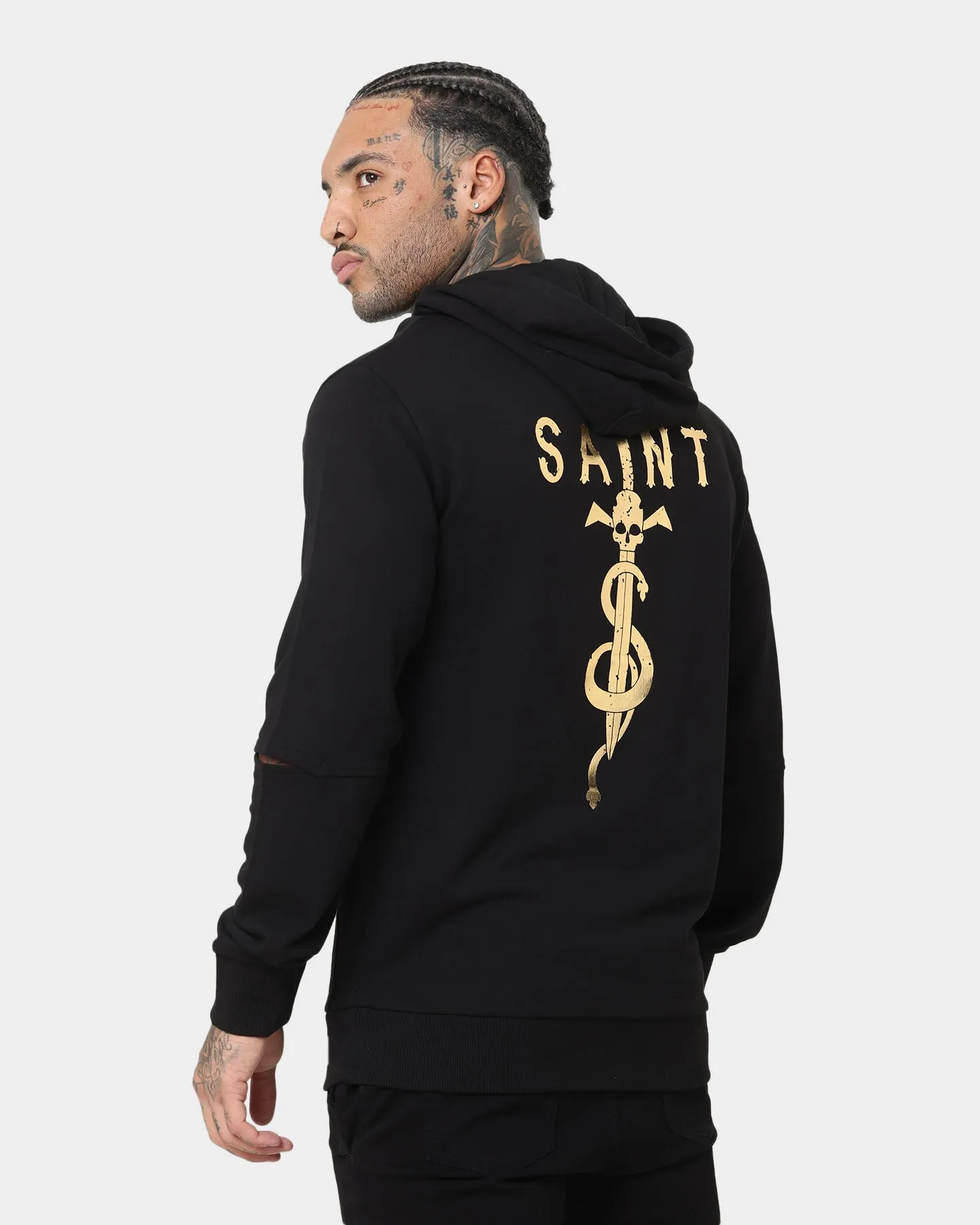Fashionable Style Flexible Shield Saint Morta Daggers New Age Hoodie Black