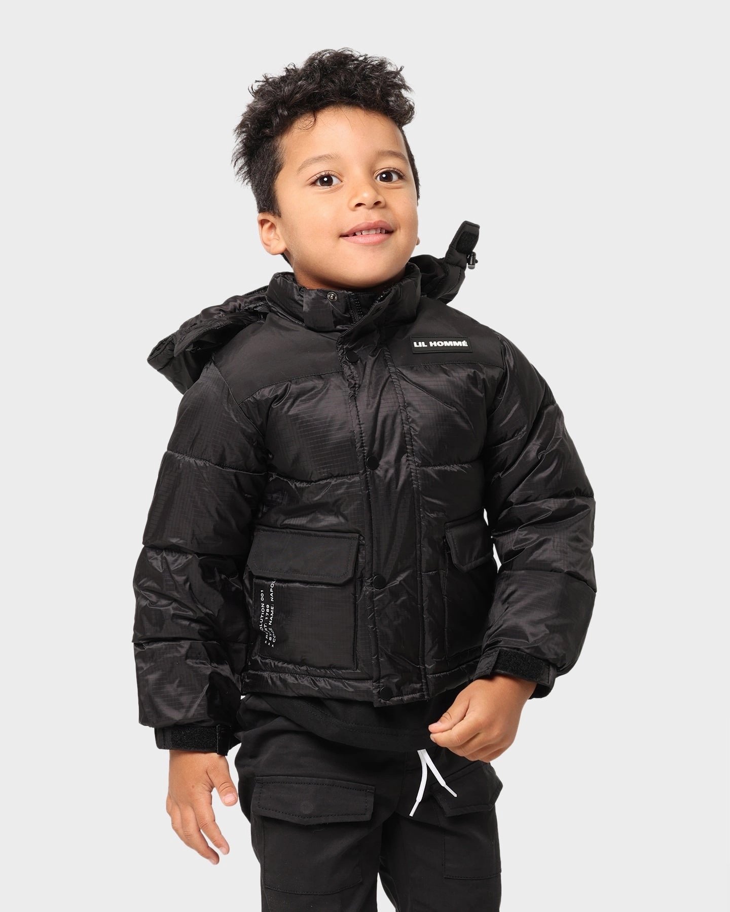 Lil Homme Kid's Roadman Puffer Jacket Black keepsake Acknowledge