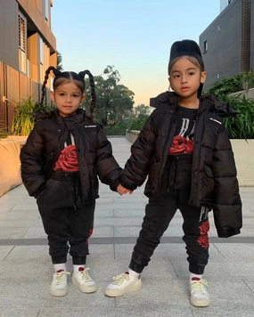 Lil Homme Kid's Roadman Puffer Jacket Black Fashion Ease Taste