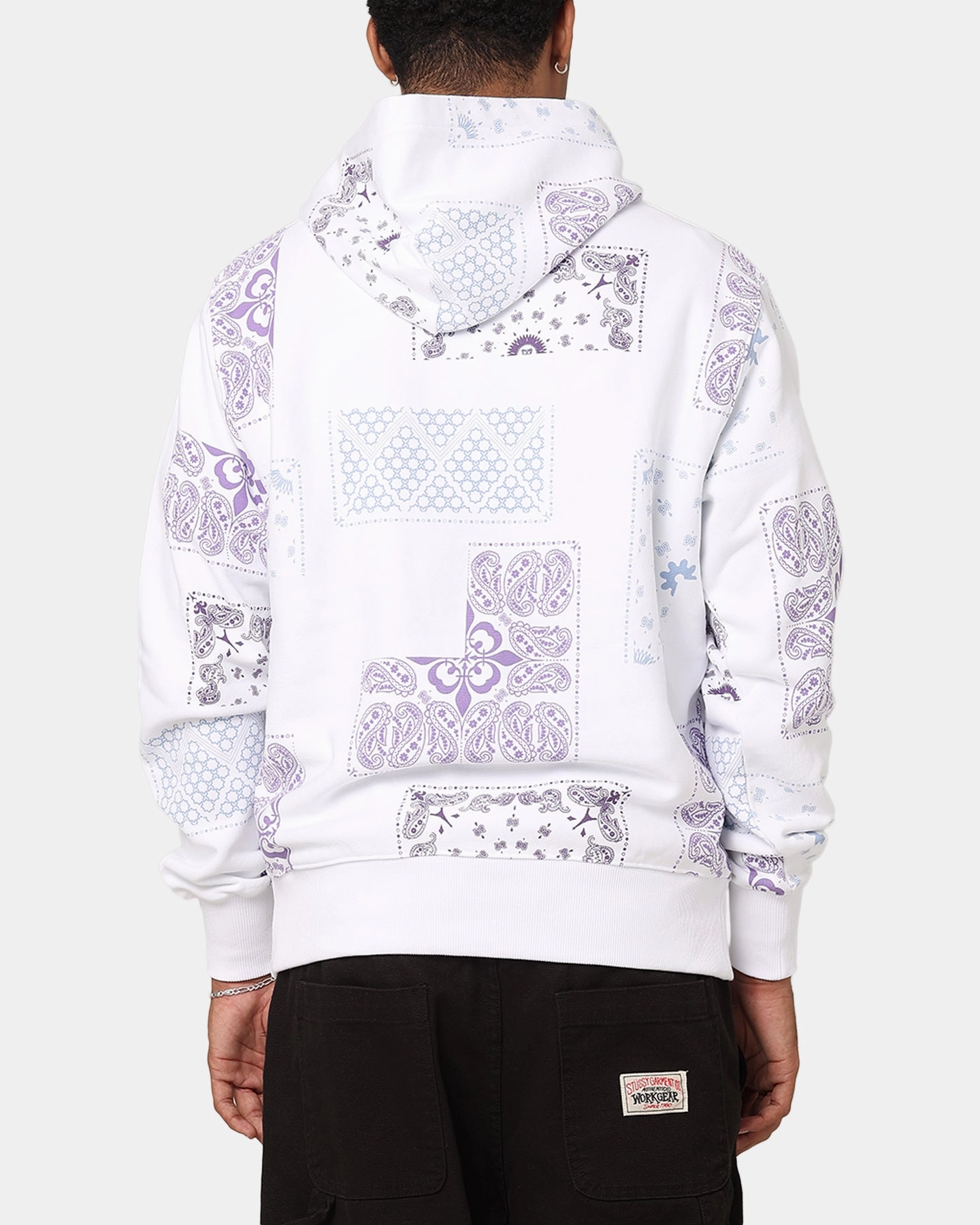 Sustain Street Fashion Carre Fragment Paisley Hoodie White