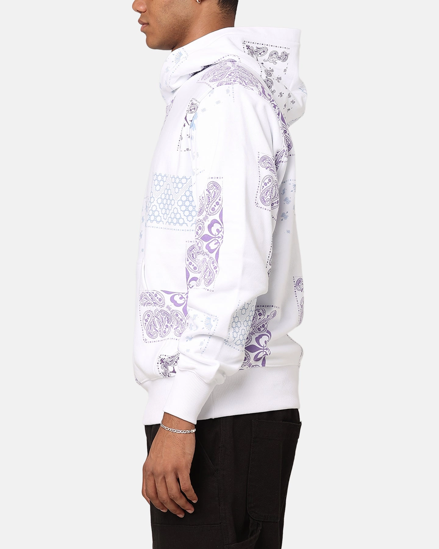Carre Fragment Paisley Hoodie White Solid-color