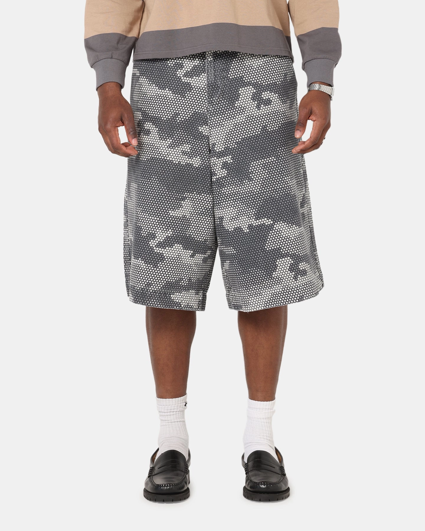 Durable Utility XXIII Wide Leg Denim Shorts Digi Camo